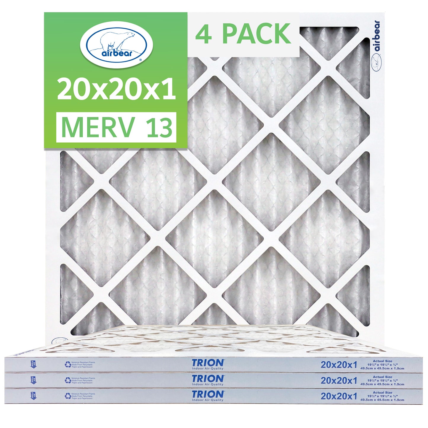 Air Bear 20x20x1 Pleated Air Filter