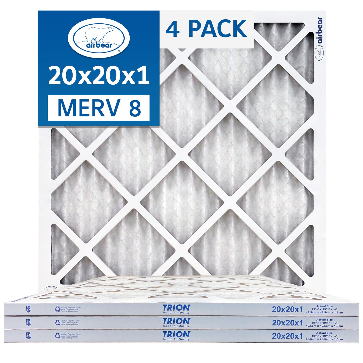 Air Bear 20x20x1 Pleated Air Filter