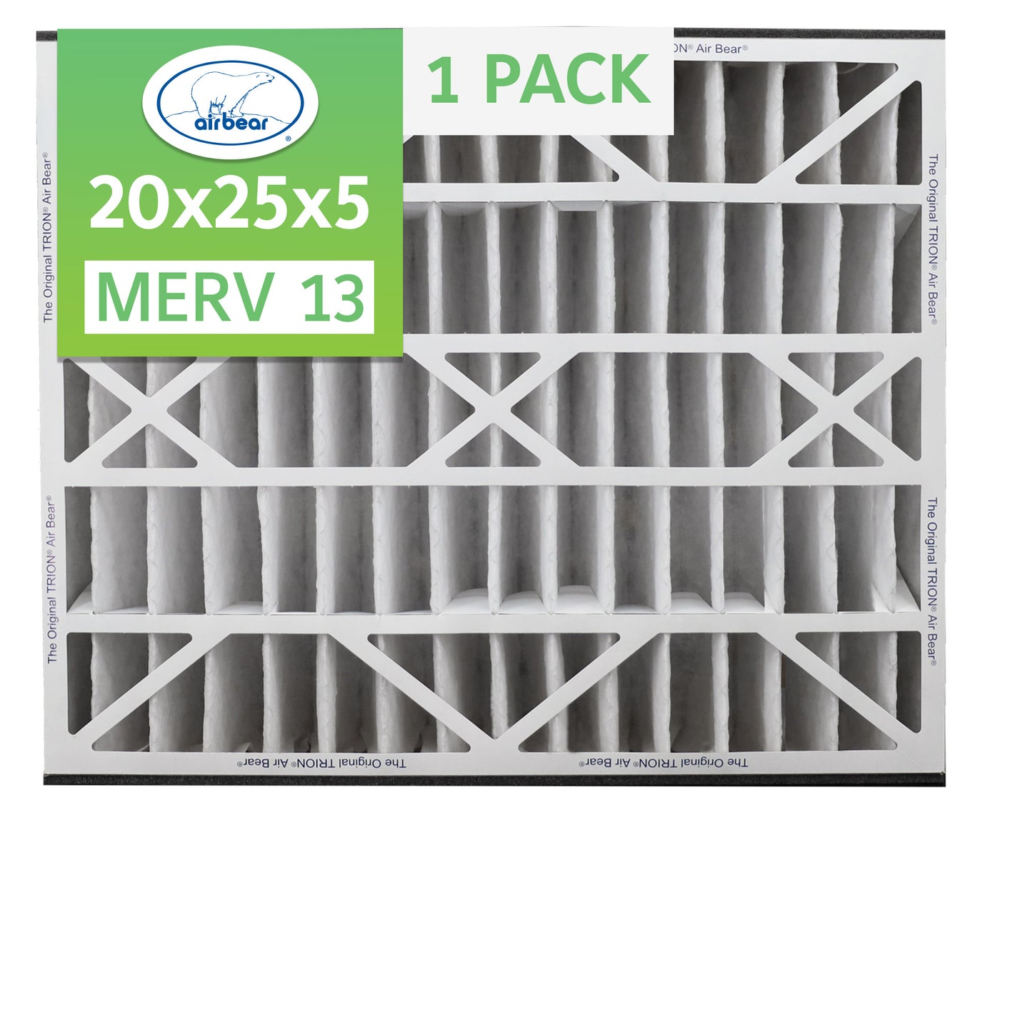 20x25x5 Air Filter TRION Air Bear 1 pack MERV 13