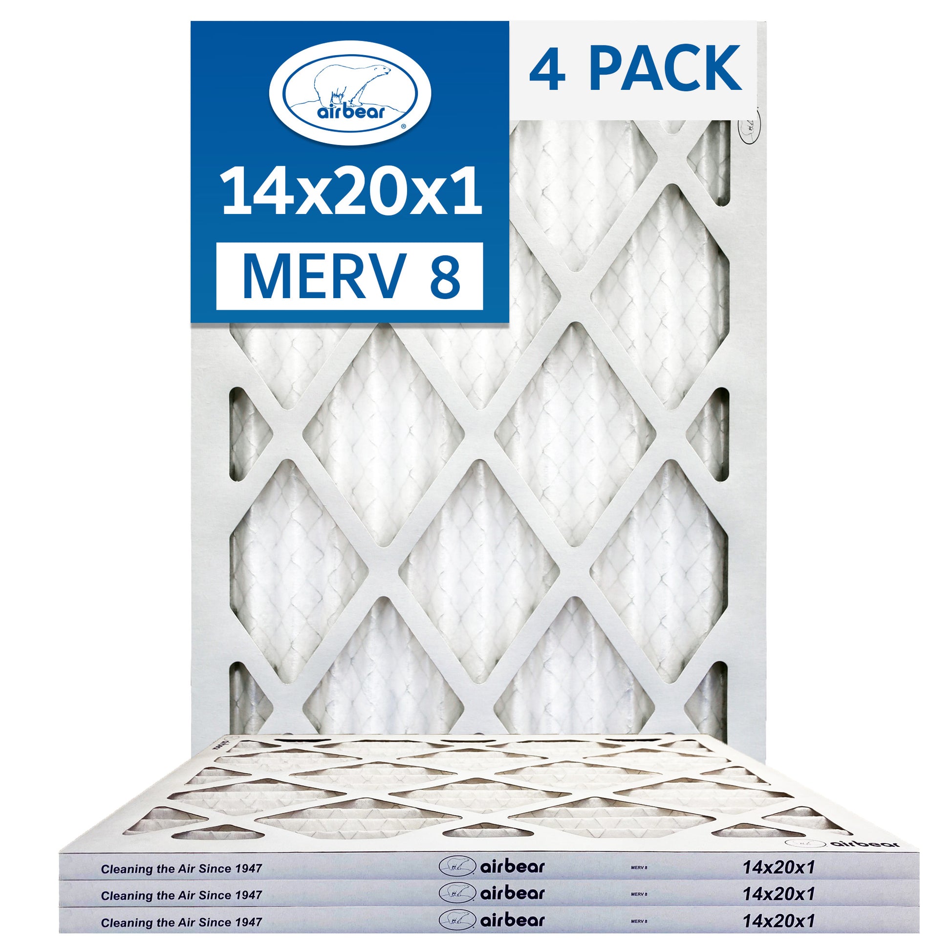 14x20x1 Air Filters Air Bear 4pack MERV8