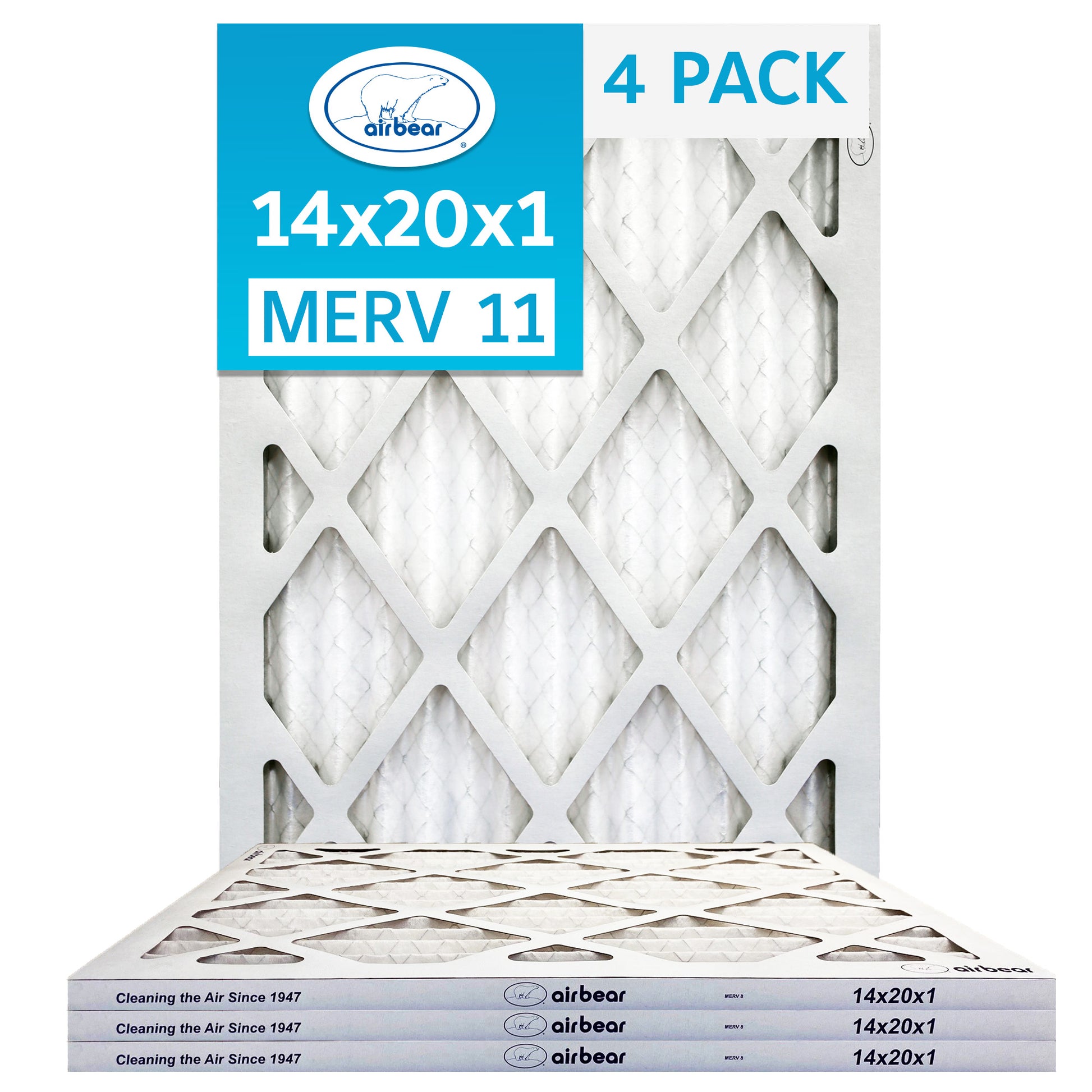 14x20x1 Air Filters Air Bear 4pack MERV 11