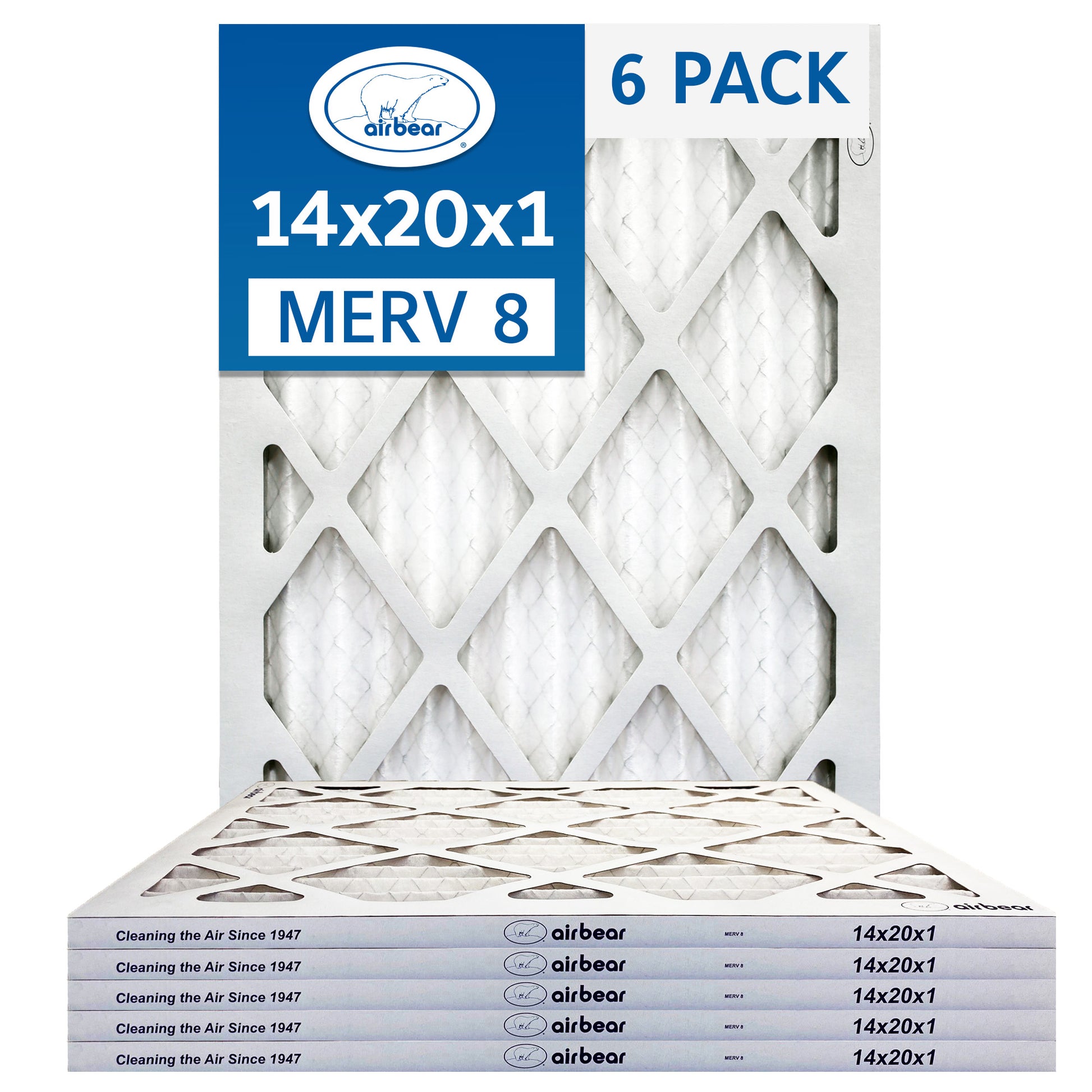 14x20x1 Air Filters Air Bear 6pack MERV8