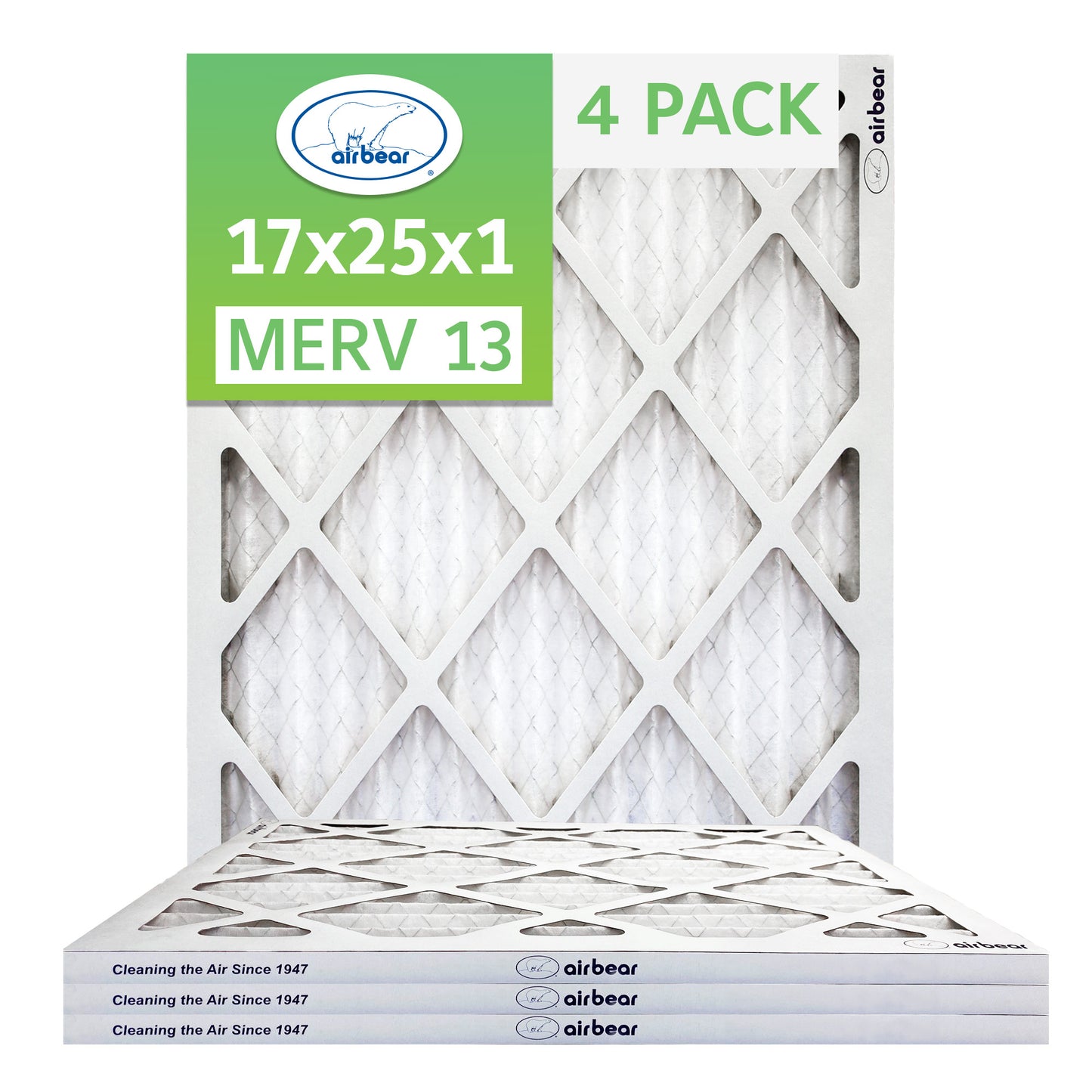 Air Bear 17x25x1 Pleated Air Filter