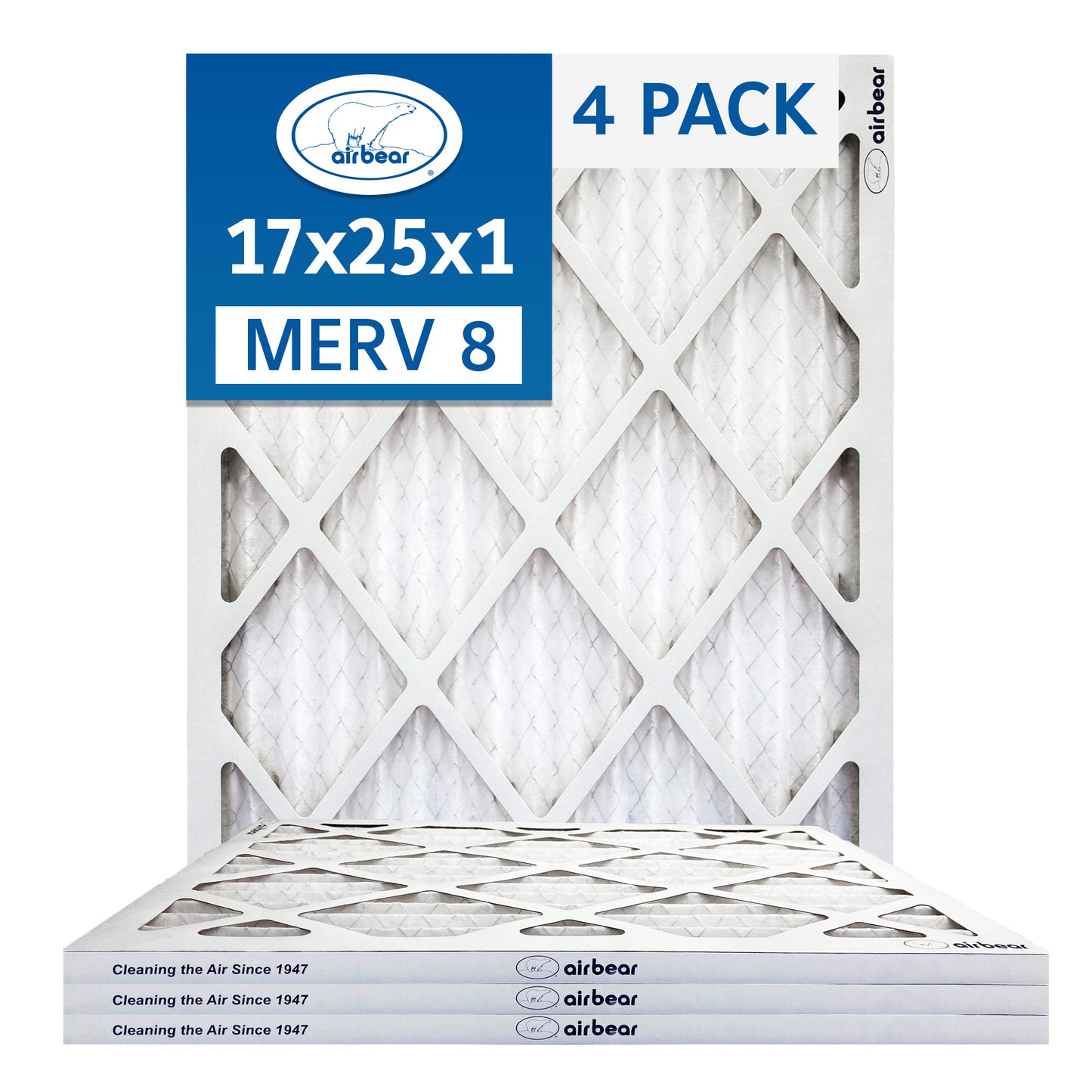 Air Bear 17x25x1 Pleated Air Filter