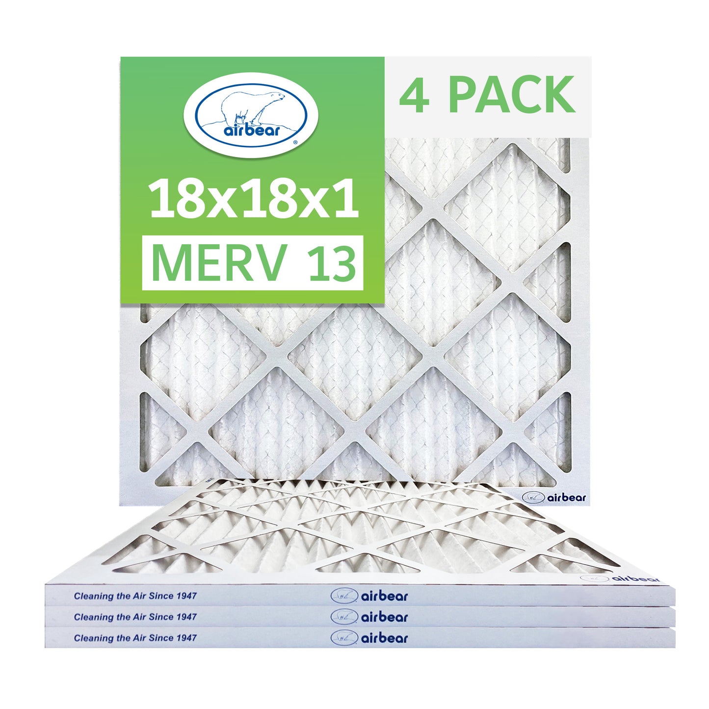 Air Bear 18x18x1 Pleated Air Filter