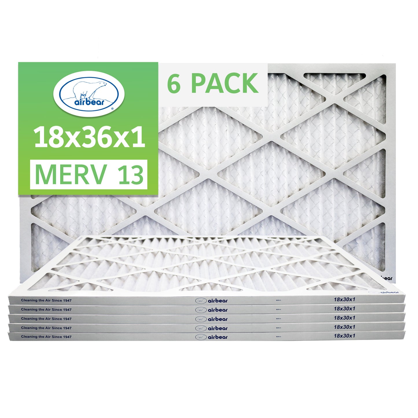 Air Bear 18x36x1 Pleated Air Filter