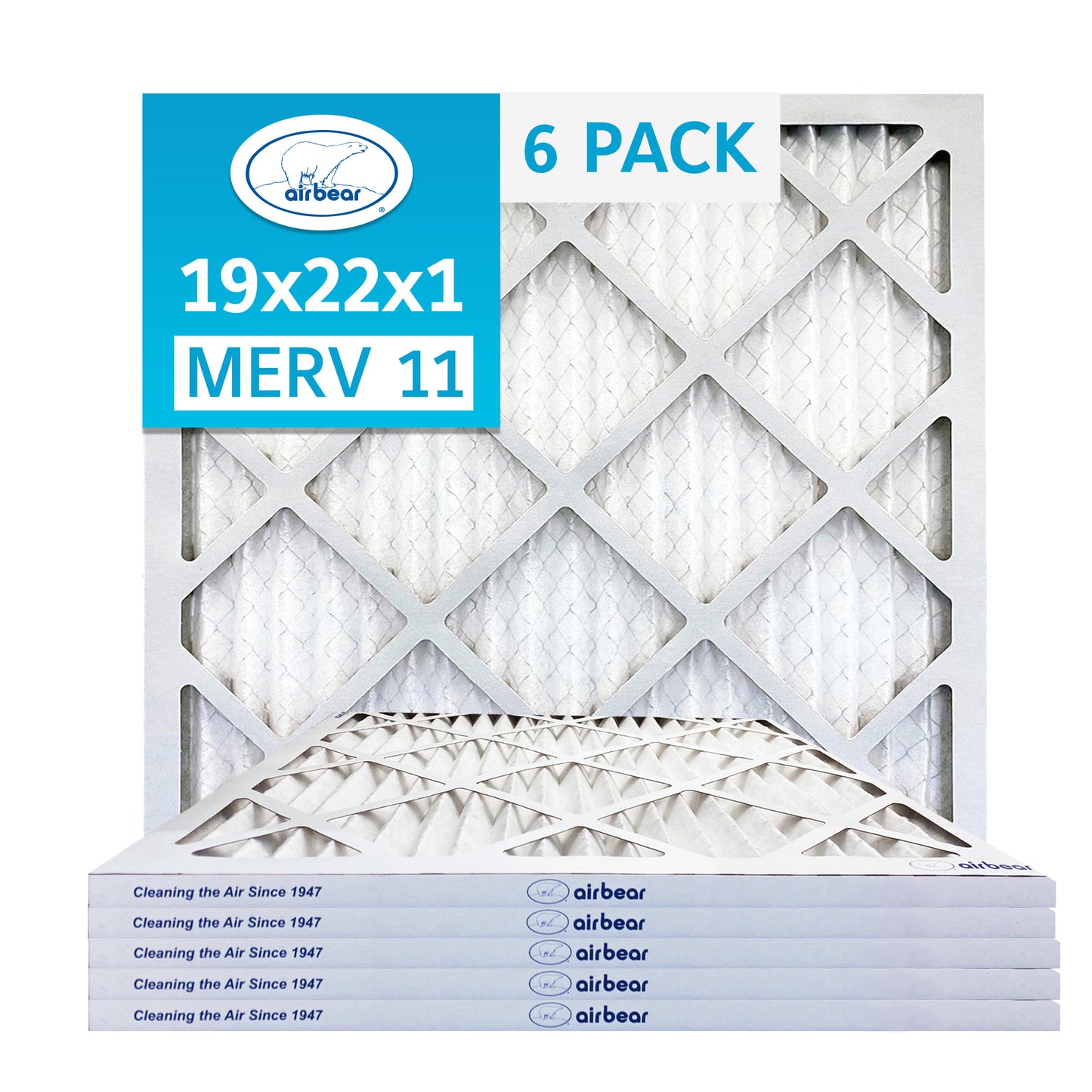 Air Bear 19x22x1 Pleated Air Filter