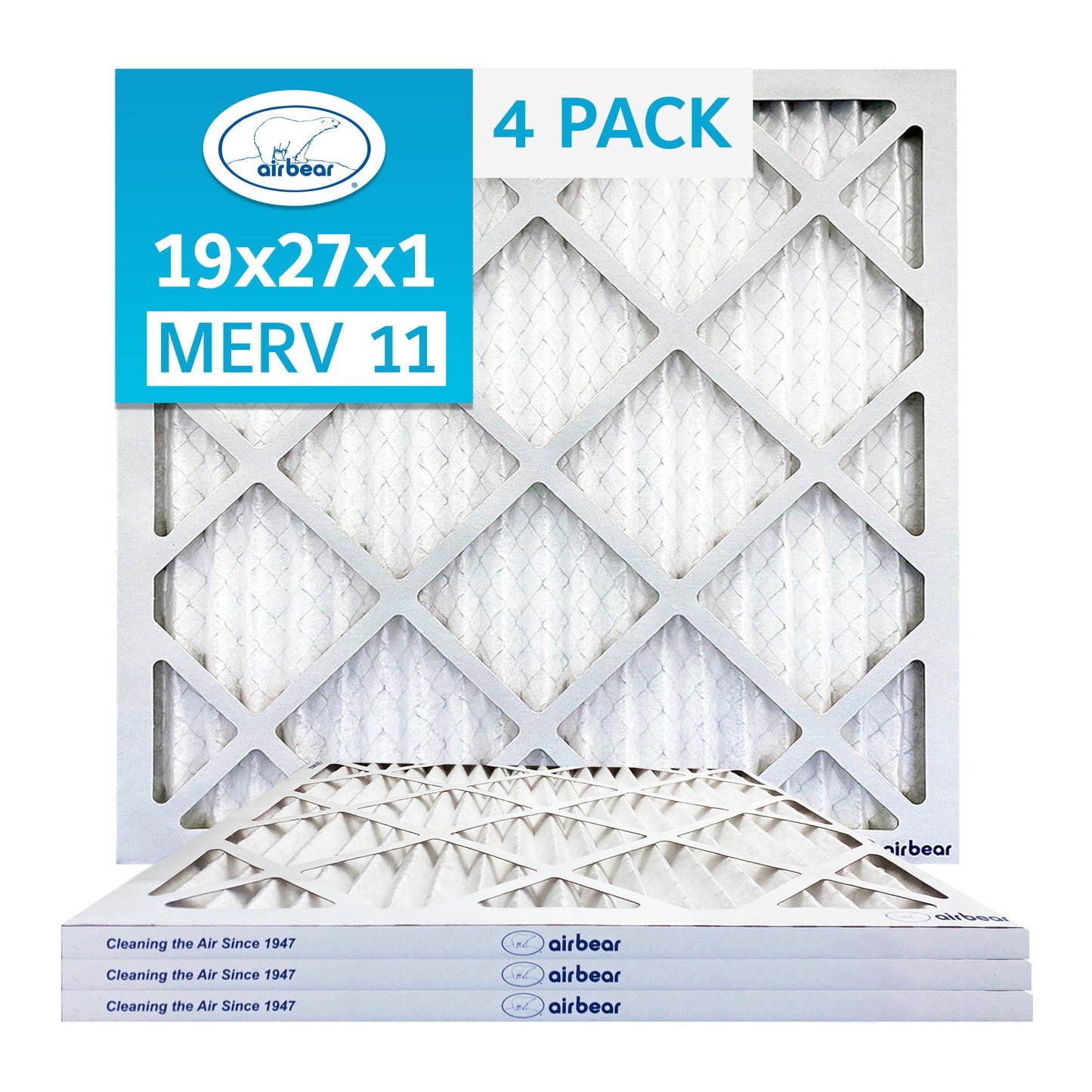 Air Bear 19x27x1 Pleated Air Filter