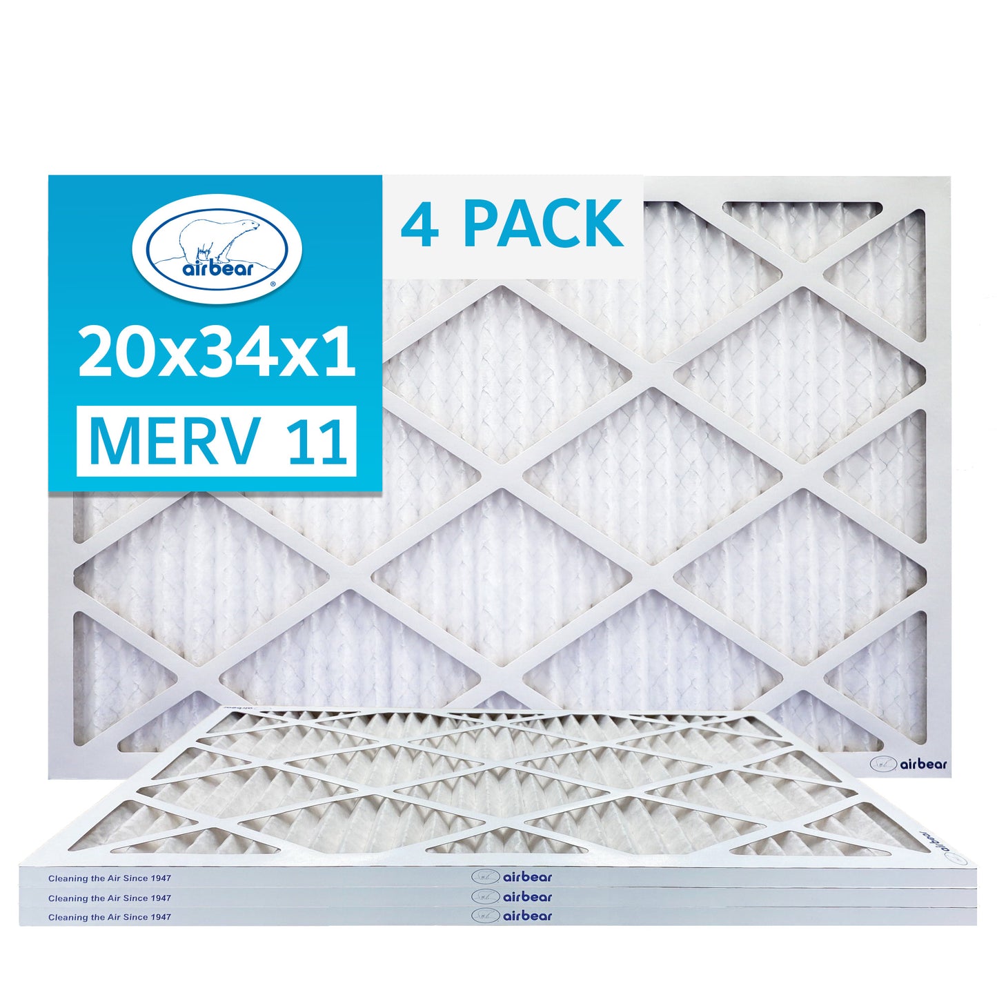 Air Bear 20x34x1 Pleated Air Filter