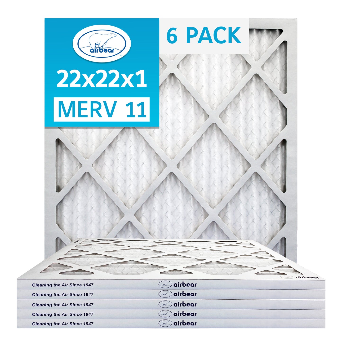 Air Bear 22x22x1 Pleated Air Filter