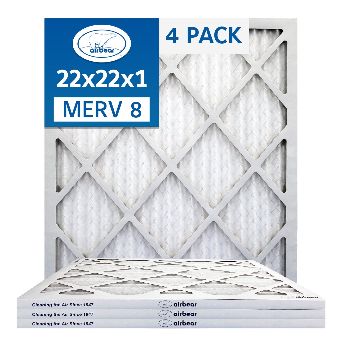 Air Bear 22x22x1 Pleated Air Filter