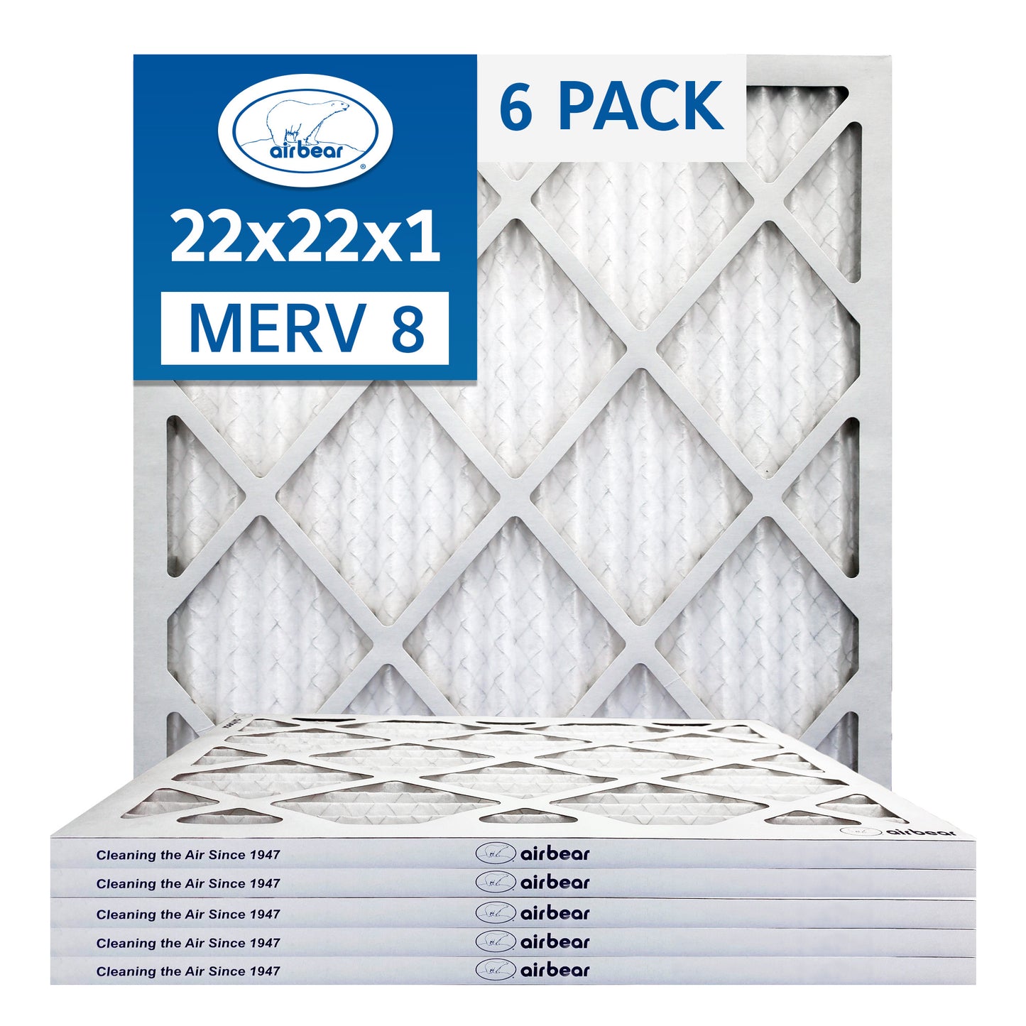 Air Bear 22x22x1 Pleated Air Filter