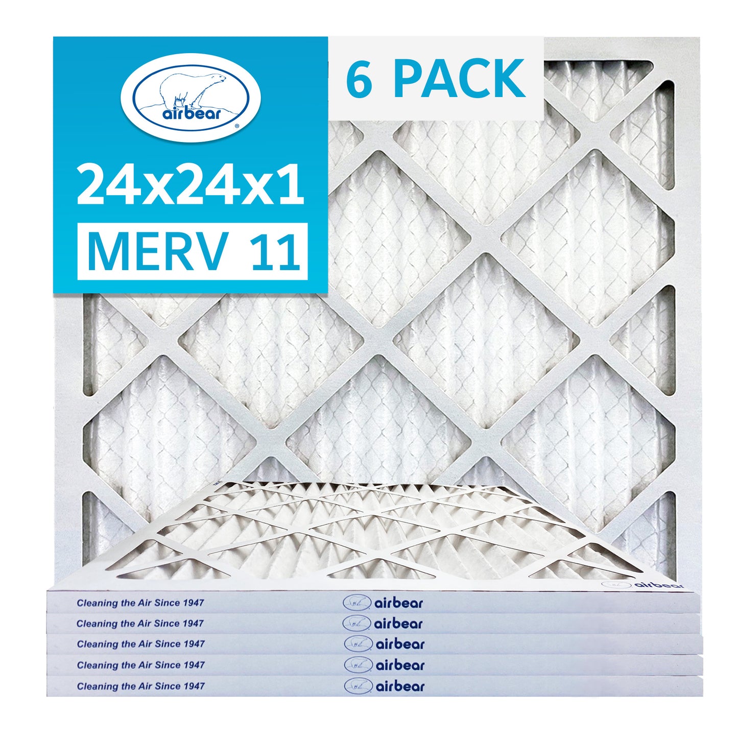 Air Bear 24x24x1 Pleated Air Filter