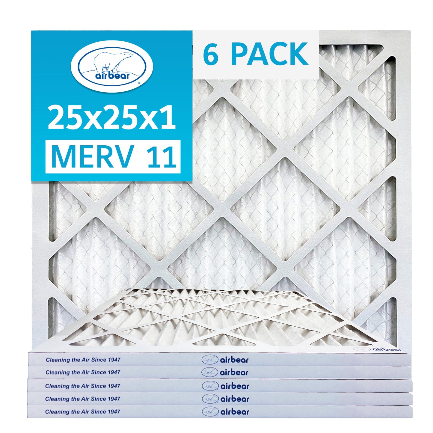 Air Bear 25x25x1 Pleated Air Filter