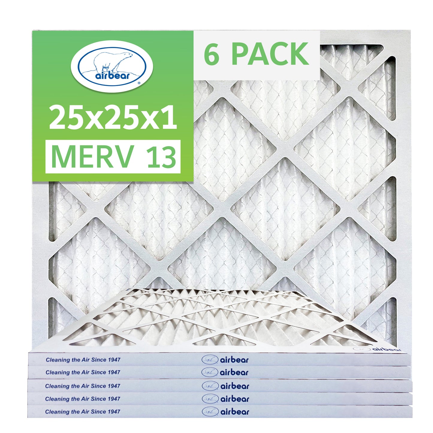 Air Bear 25x25x1 Pleated Air Filter