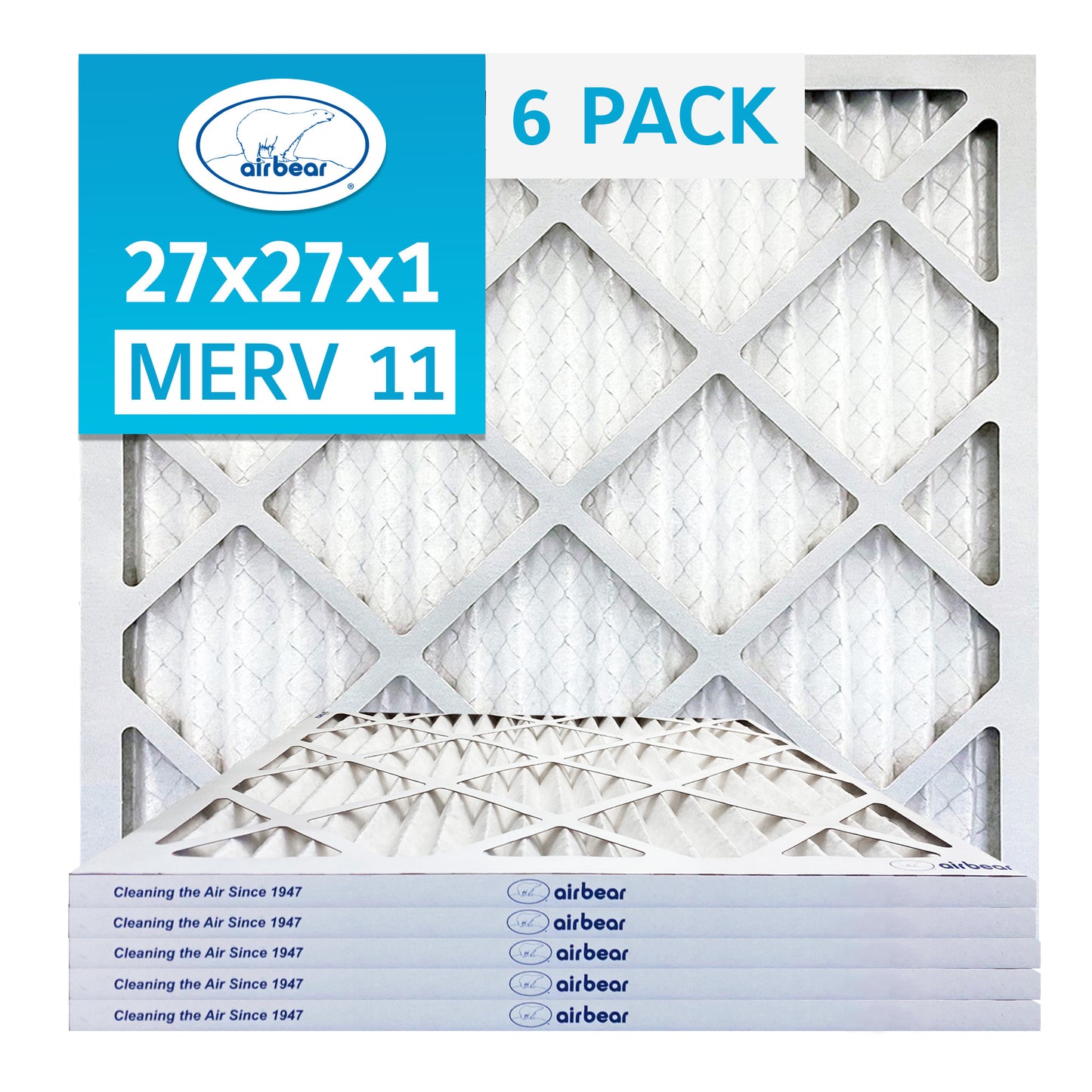 Air Bear 27x27x1 Pleated Air Filter