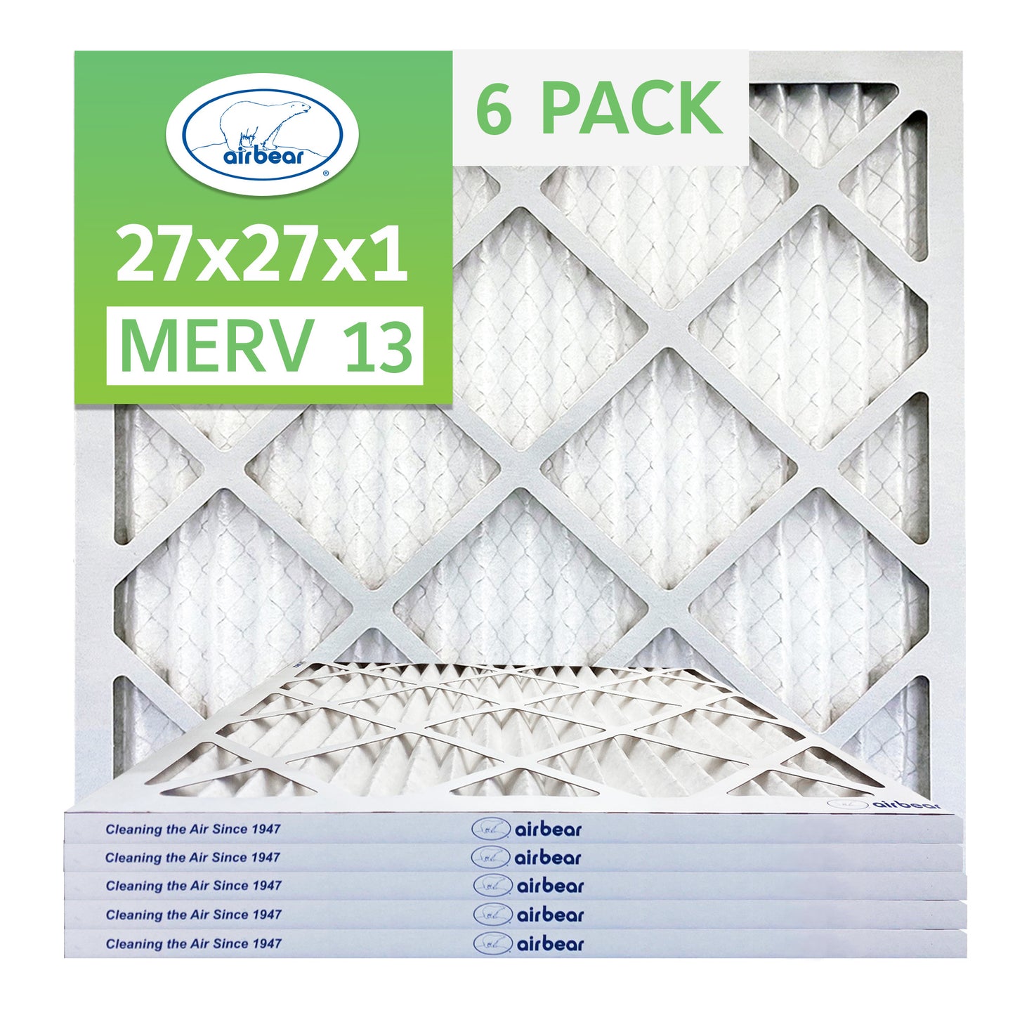 Air Bear 27x27x1 Pleated Air Filter