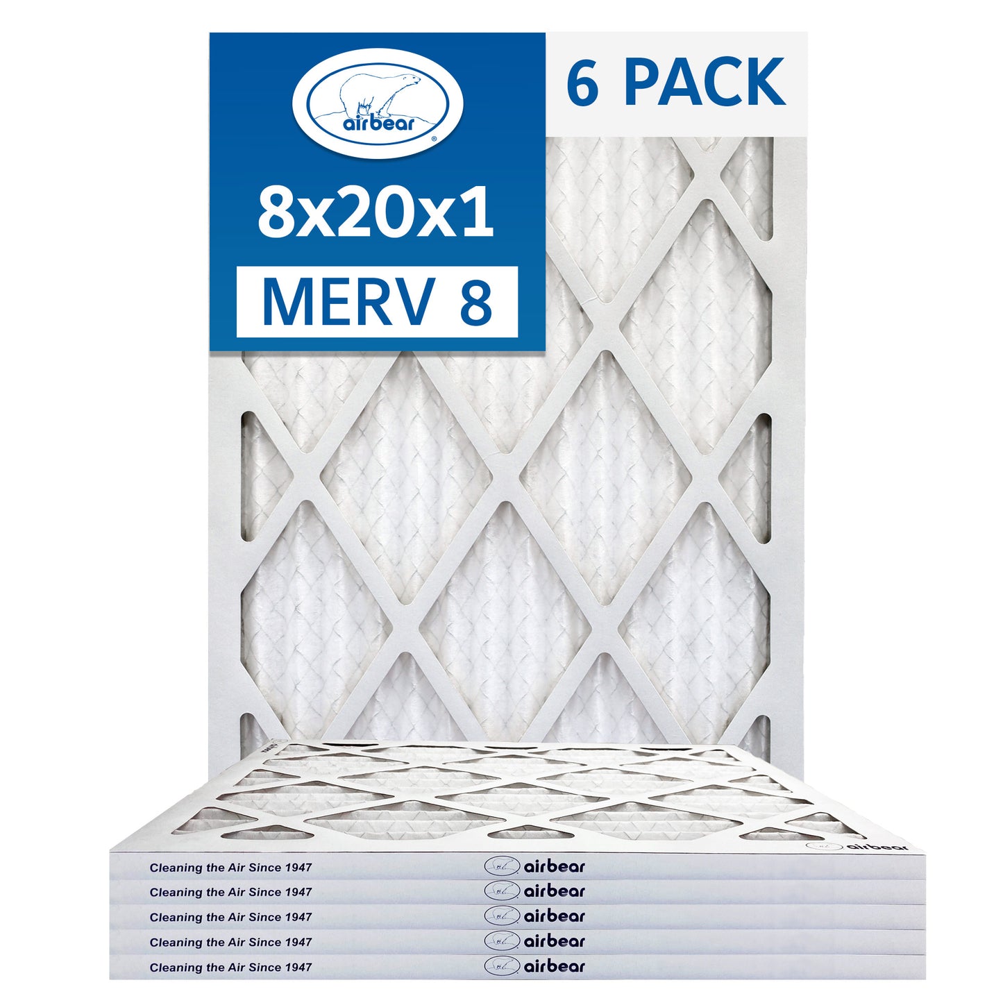 Air Bear 8x20x1 Pleated Air Filter