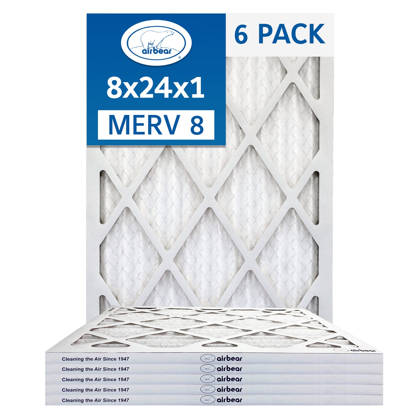 Air Bear 8x24x1 Pleated Air Filter