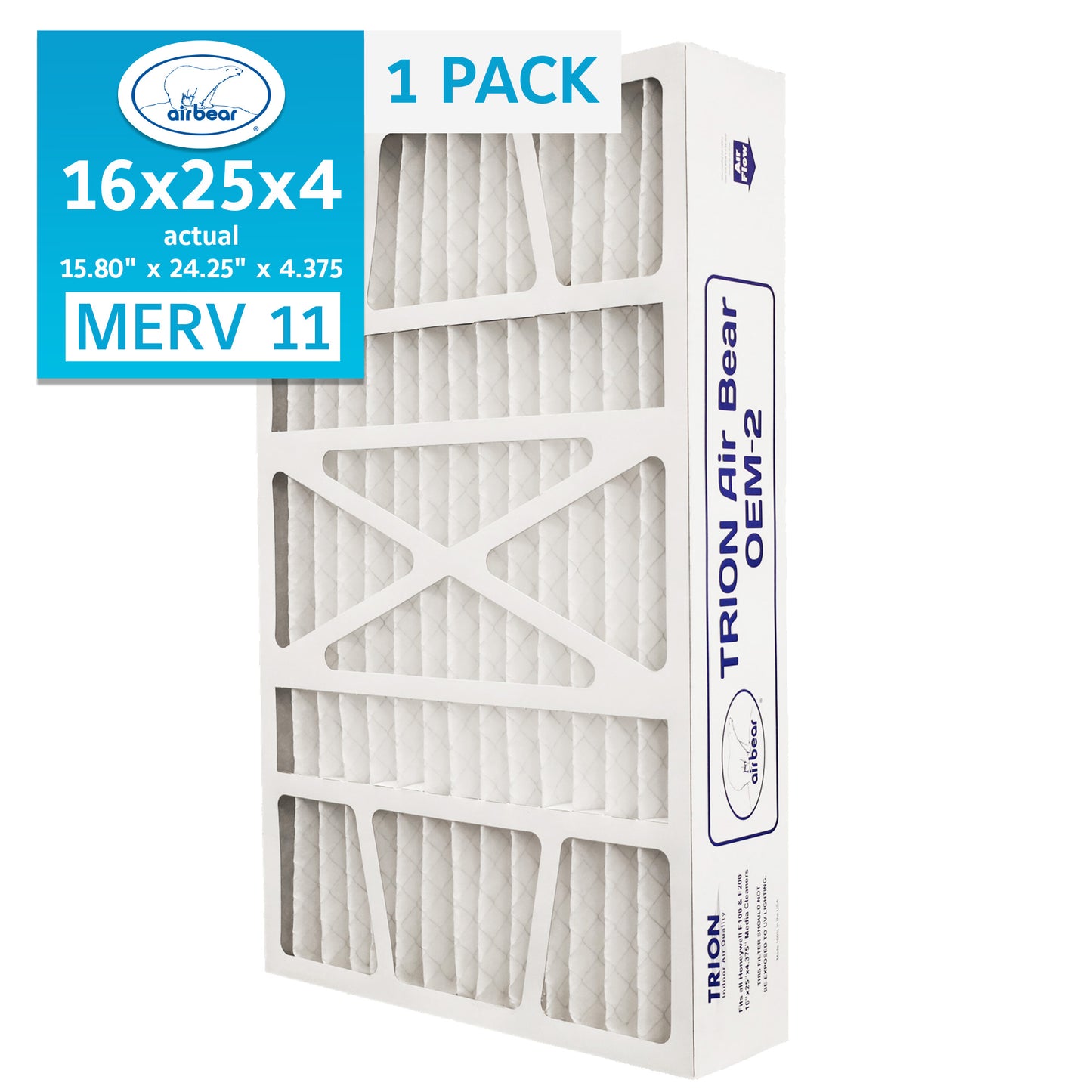 Air Bear OEM-2 16x25x4 Pleated Air Filter