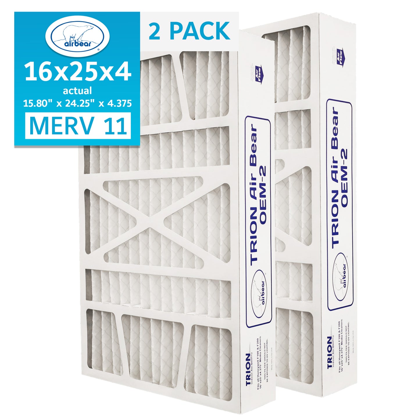 Air Bear OEM-2 16x25x4 Pleated Air Filter