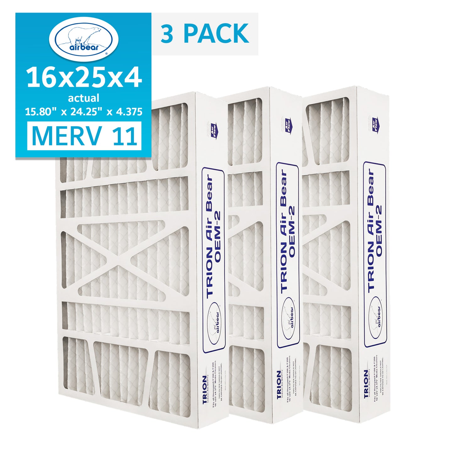 Air Bear OEM-2 16x25x4 Pleated Air Filter