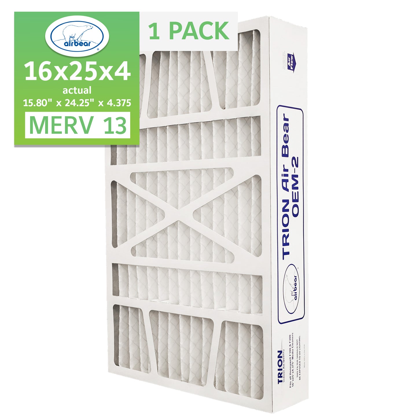 Air Bear OEM-2 16x25x4 Pleated Air Filter