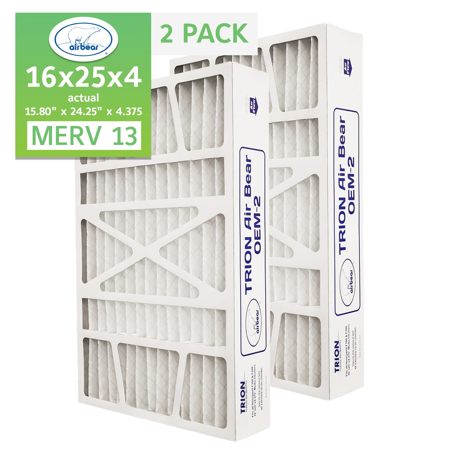 Air Bear OEM-2 16x25x4 Pleated Air Filter