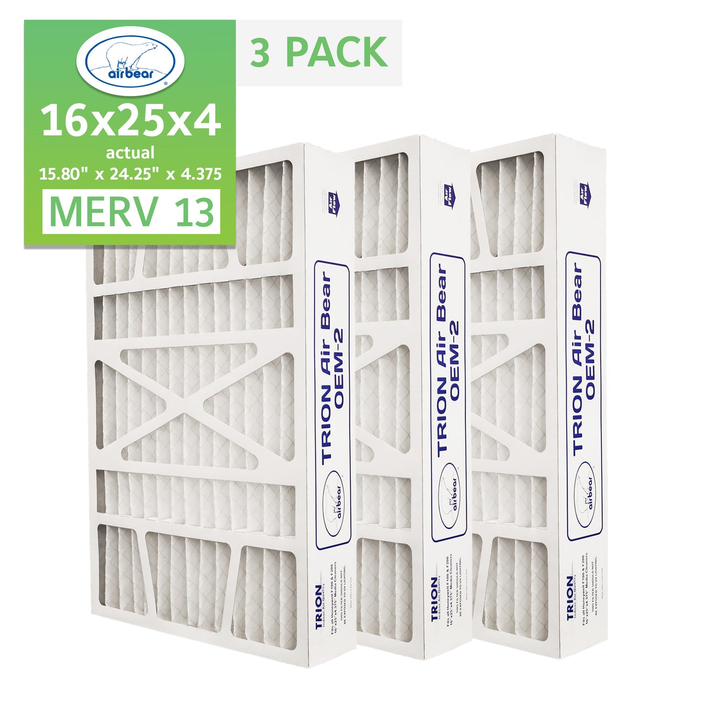 Air Bear OEM-2 16x25x4 Pleated Air Filter