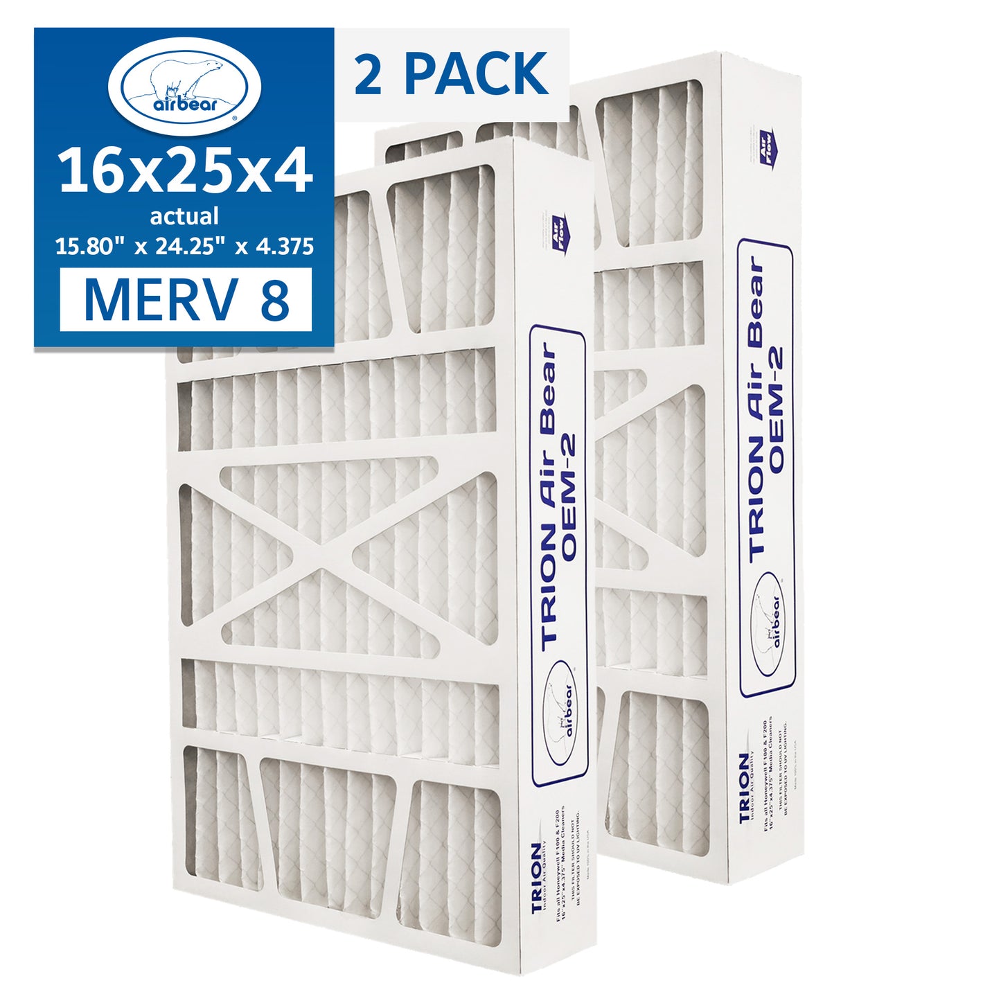 Air Bear OEM-2 16x25x4 Pleated Air Filter