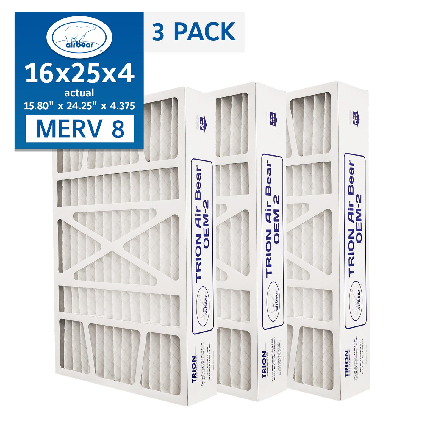 Air Bear OEM-2 16x25x4 Pleated Air Filter