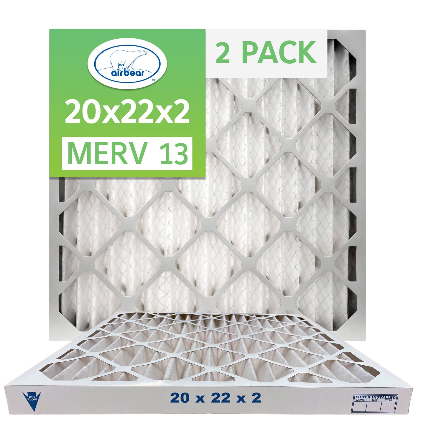 Air Bear 20x22x2 Pleated Air Filter