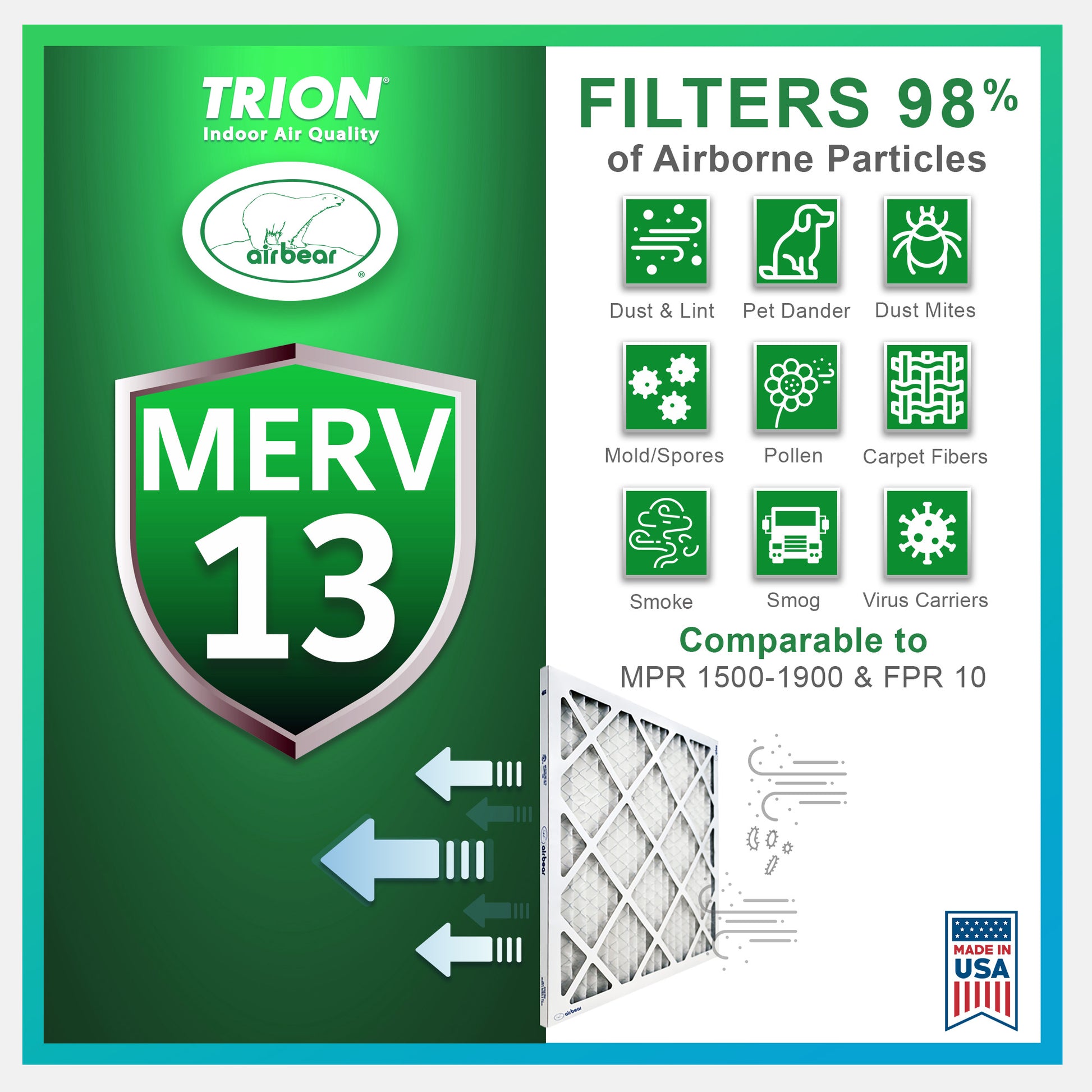 Air Bear air filter merv 13