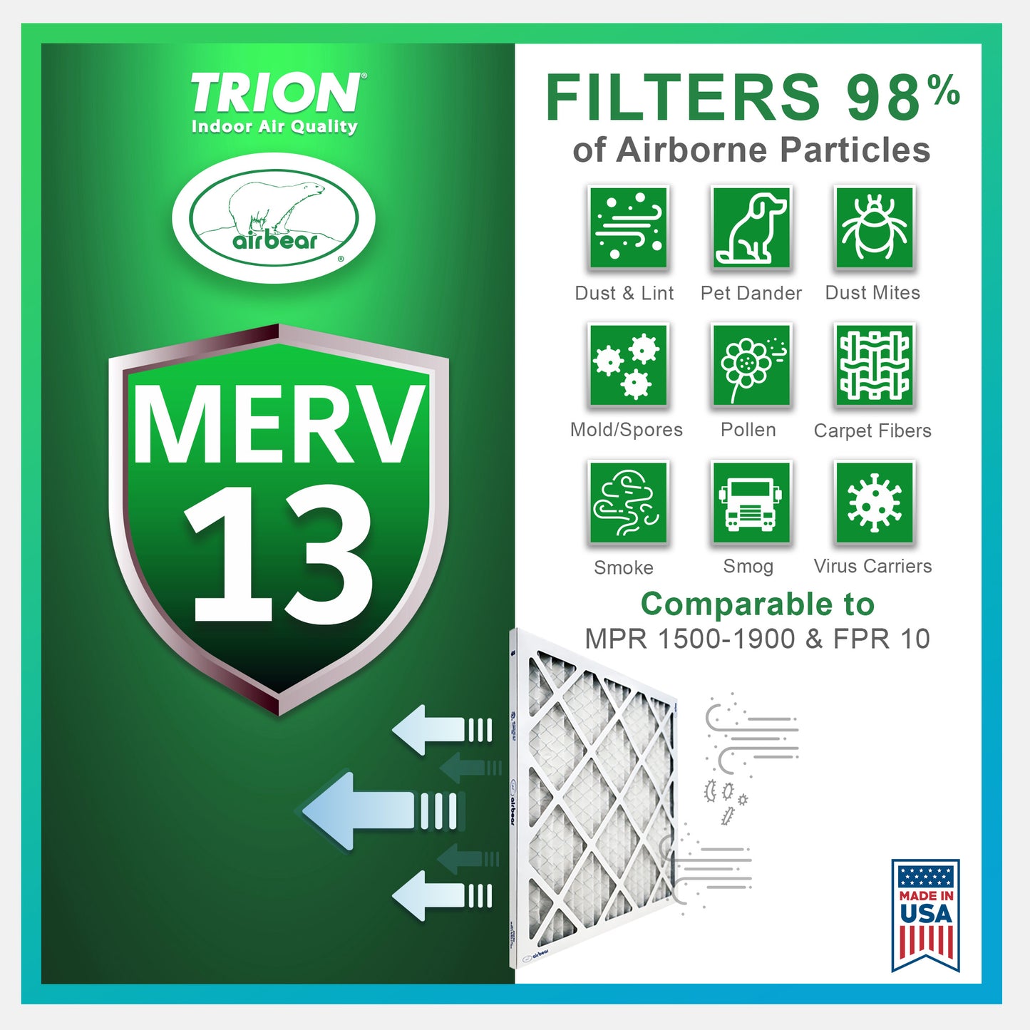 Air Bear 20x30x1 Pleated Air Filter