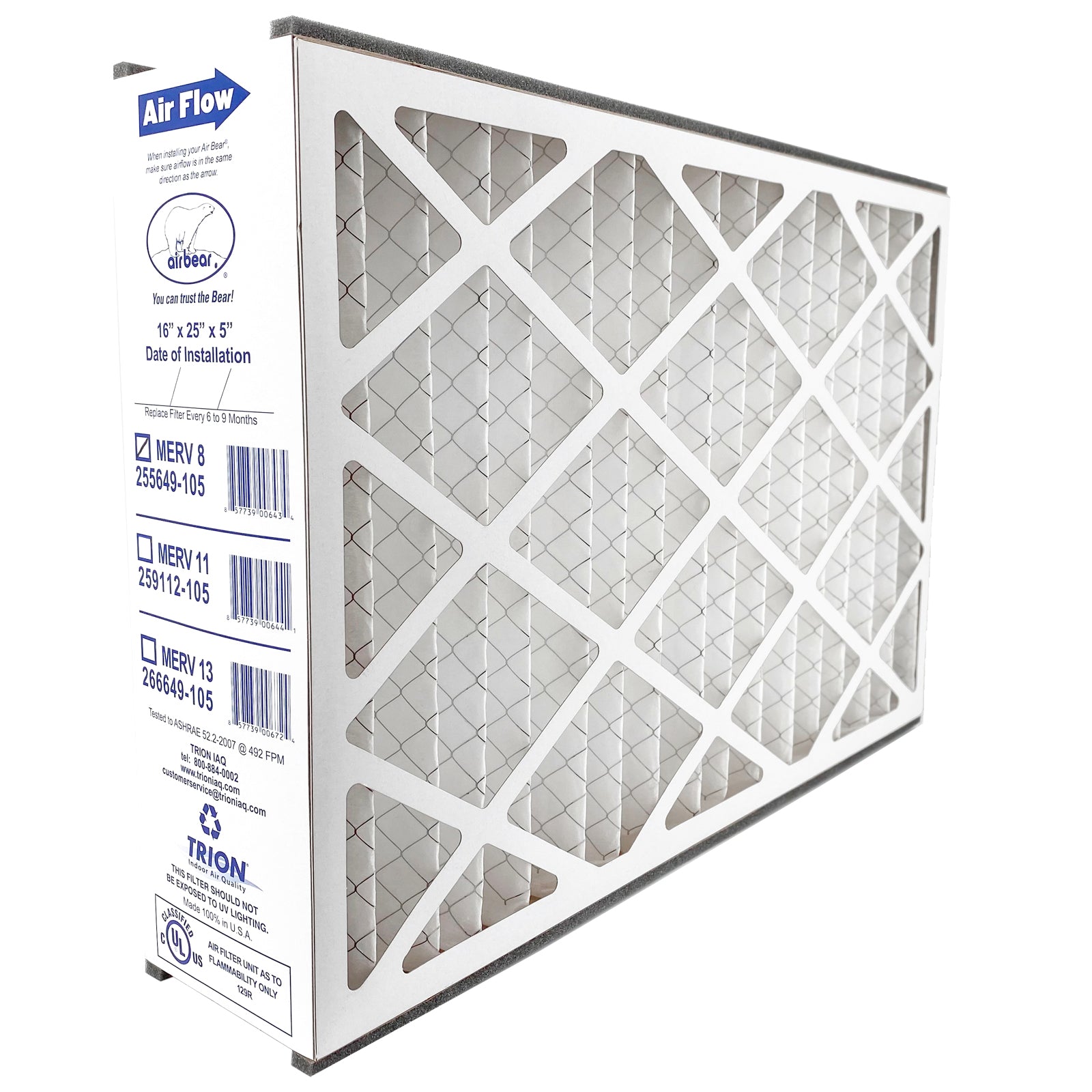 16x25x5 air filter Air Bear