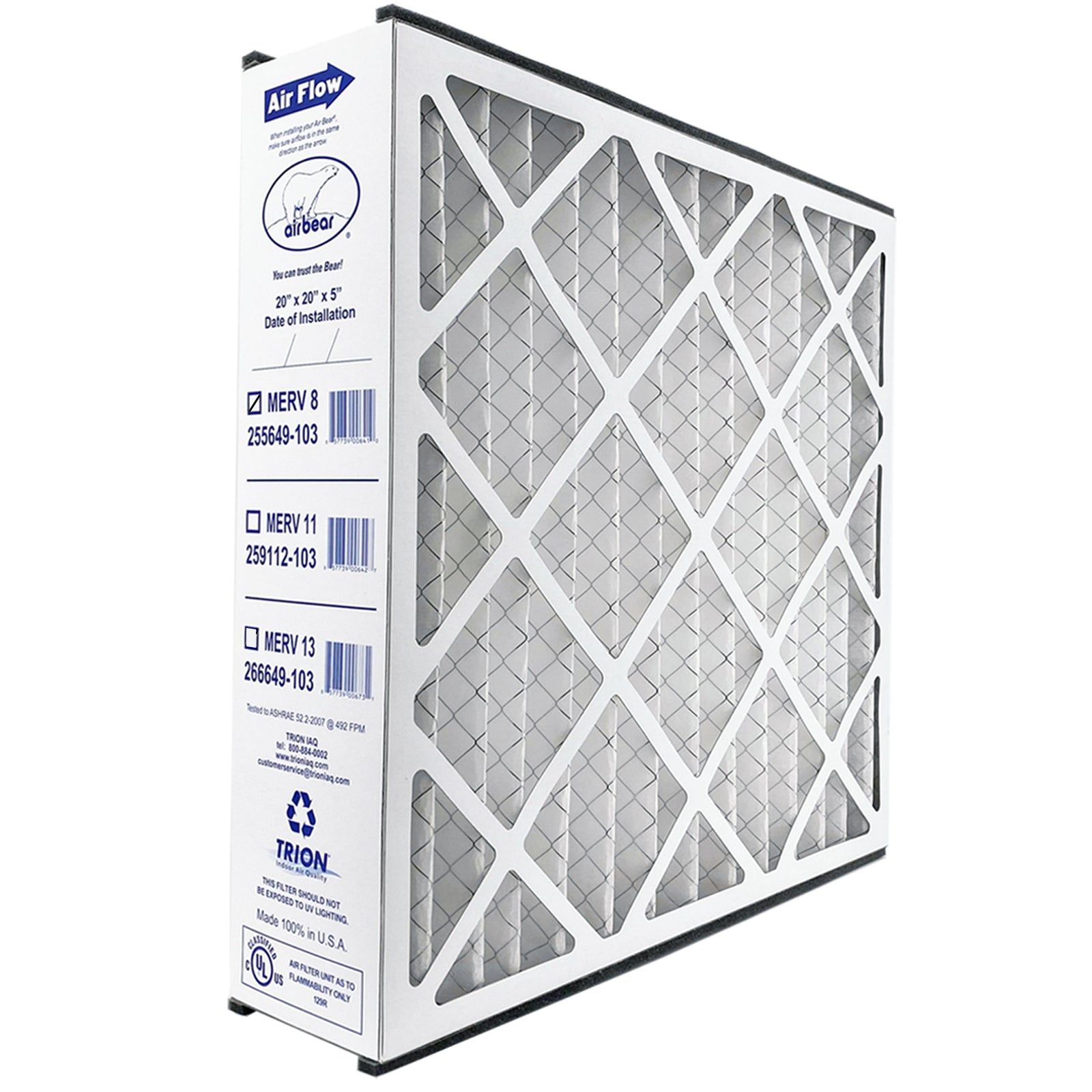 20x20x5 Air Bear MERV 8