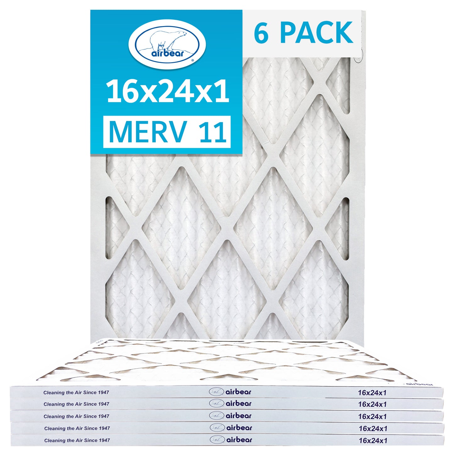 16x24x1 air filter 6pack MERV 11
