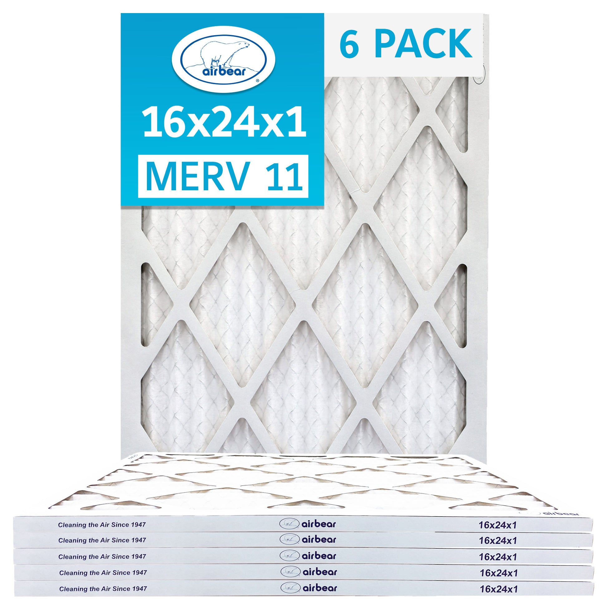 16x24x1 air filter 6pack MERV 11