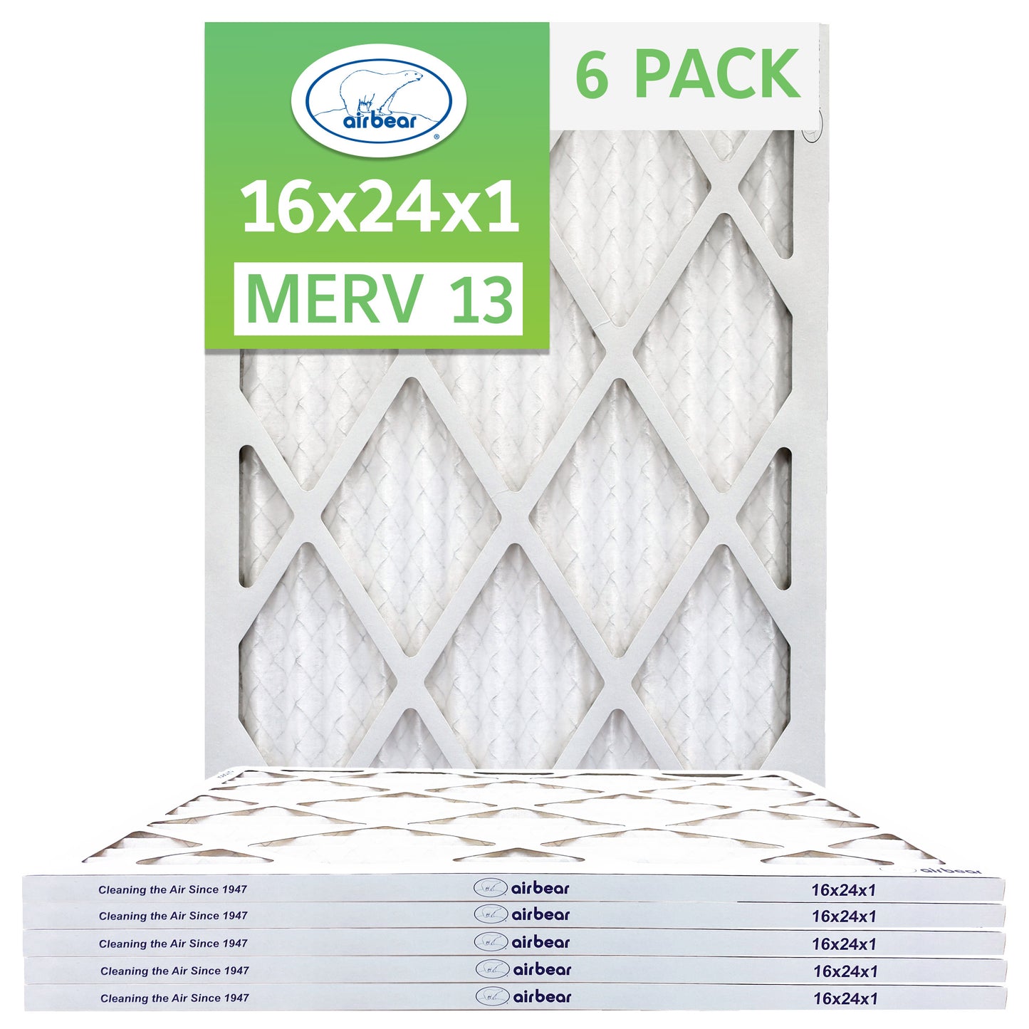 16x24x1 air filter 6pack MERV 13