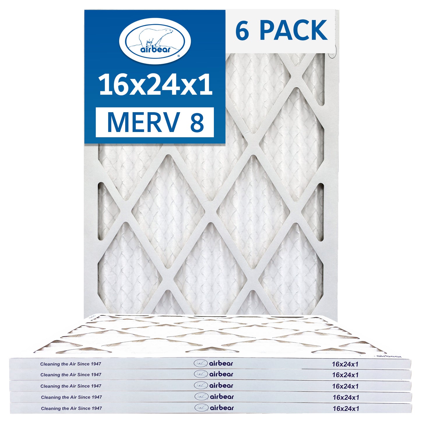 16x24x1 air filter 6pack MERV8