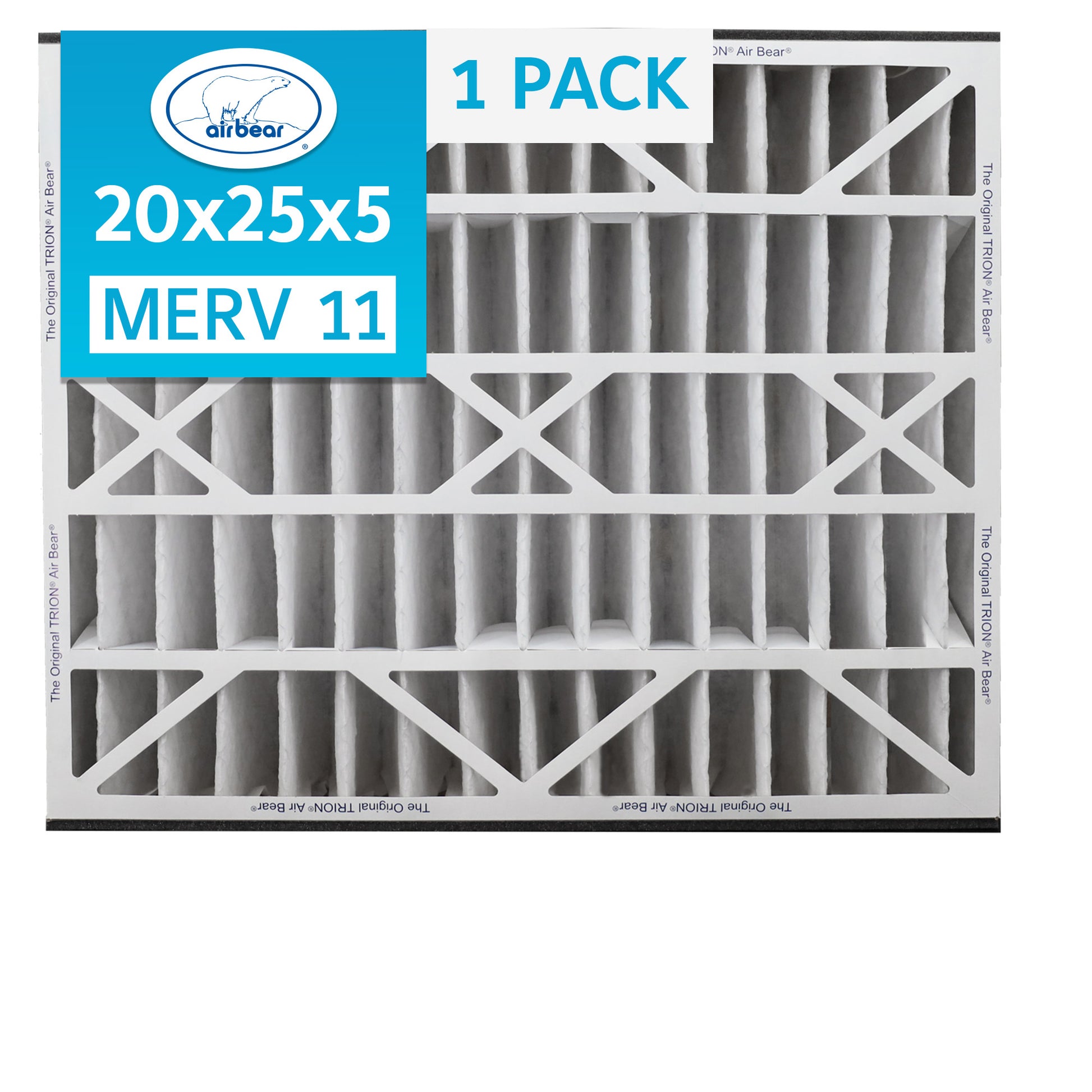 20x25x5 Air Filter TRION Air Bear 1 pack MERV 11