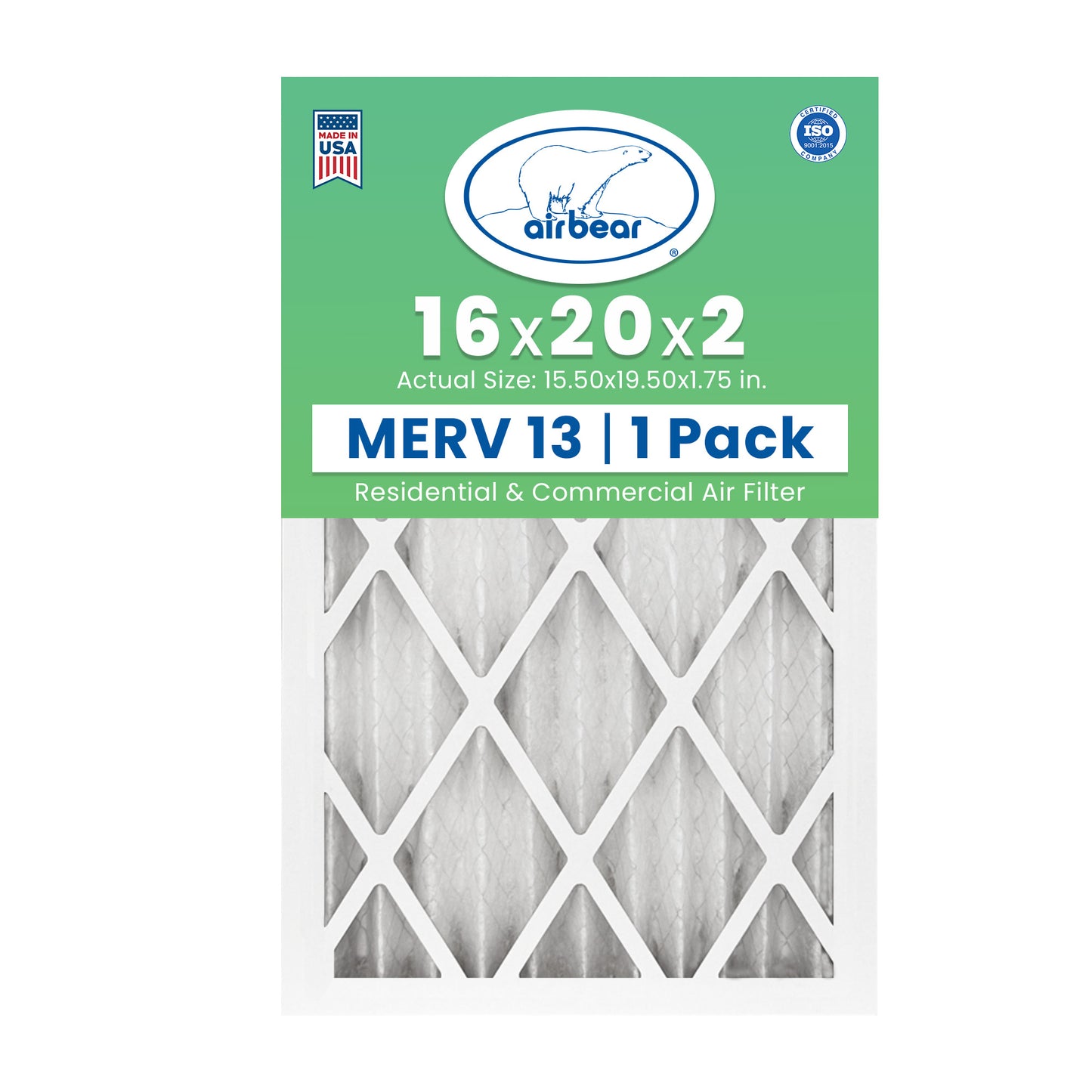 Air Bear 16x20x2 Pleated Air Filters