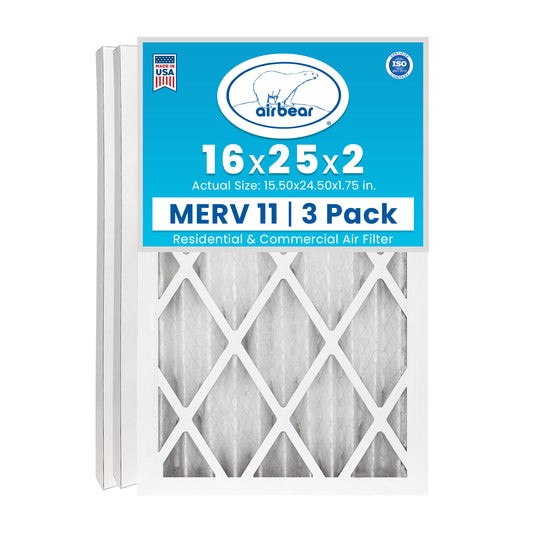 Air Bear 16x25x2 Pleated Air Filter
