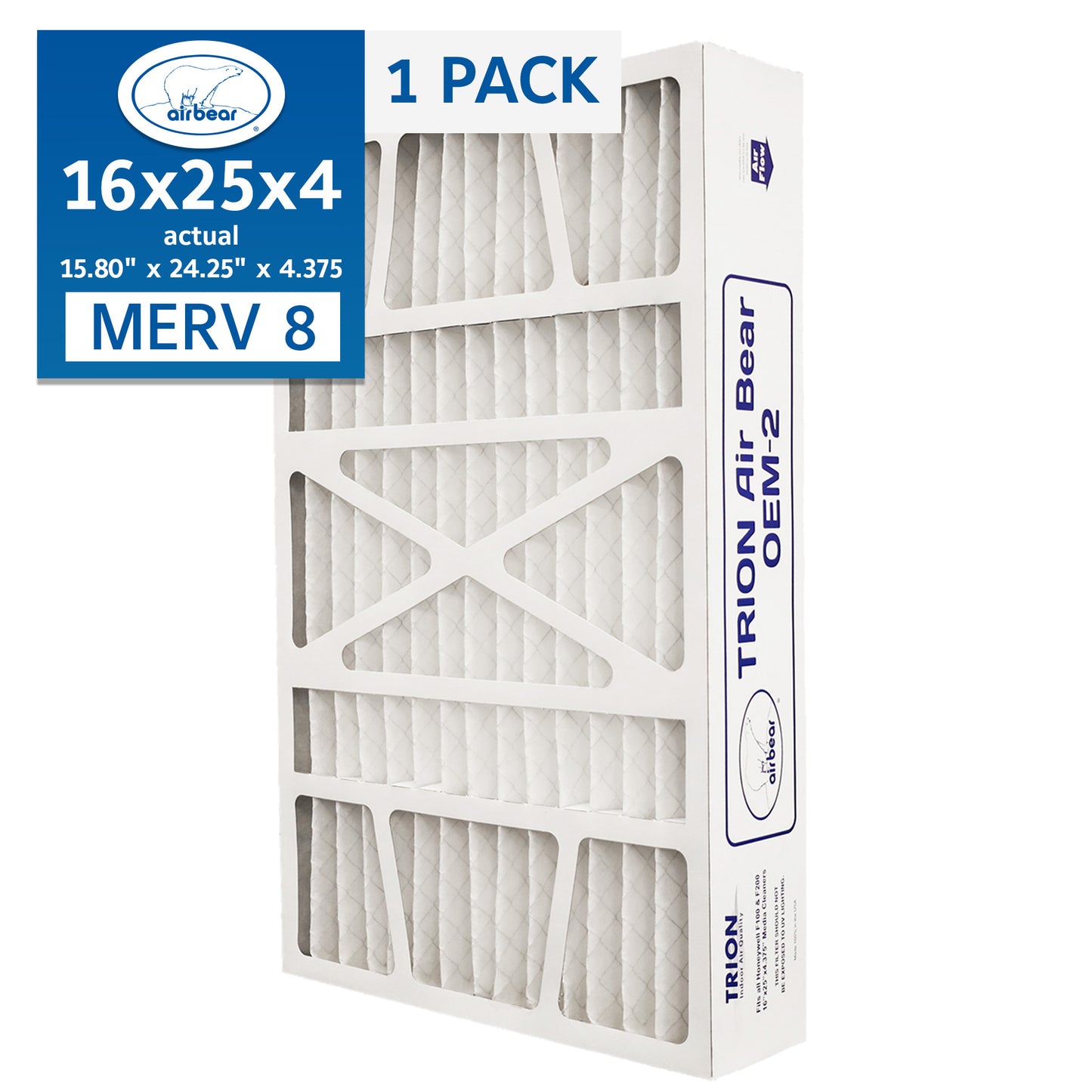 Air Bear OEM-2 16x25x4 Pleated Air Filter