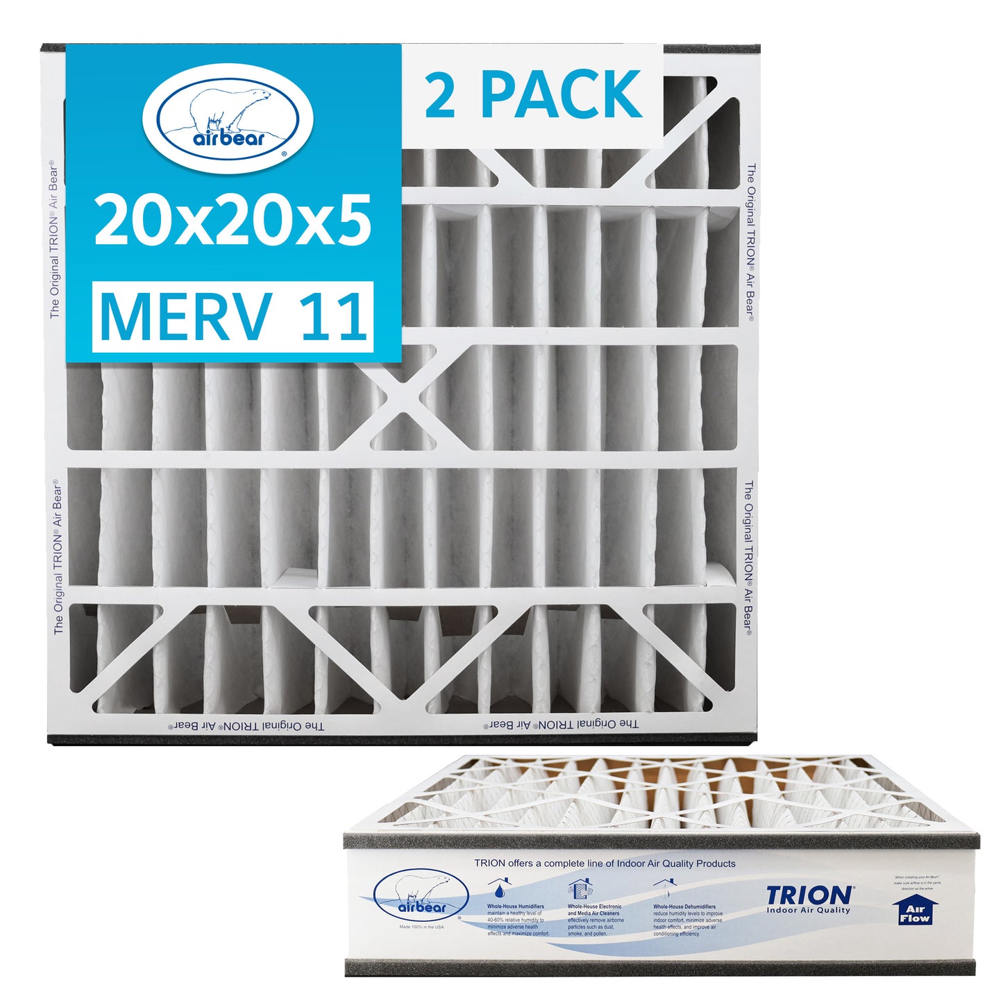 Air Bear 20x20x5 Pleated Air Filter