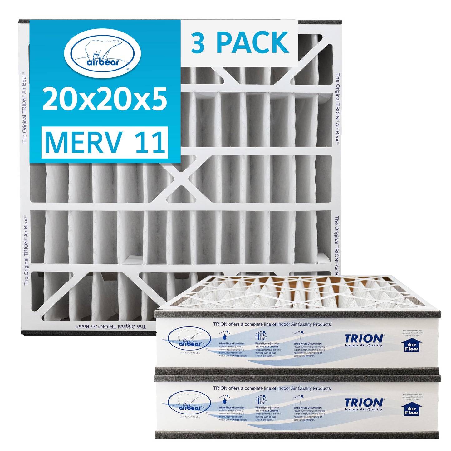 Air Bear 20x20x5 Pleated Air Filter