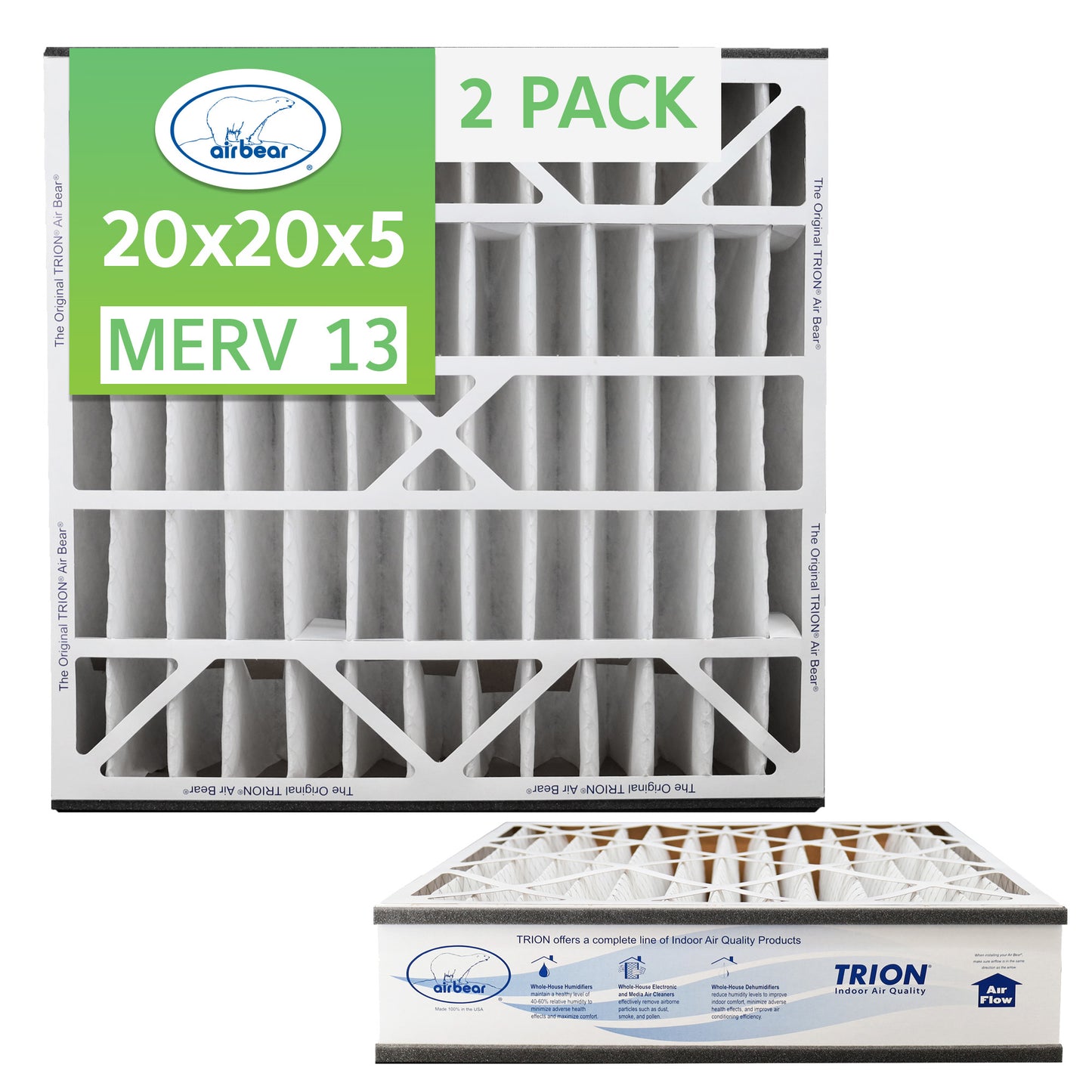 Air Bear 20x20x5 Pleated Air Filter