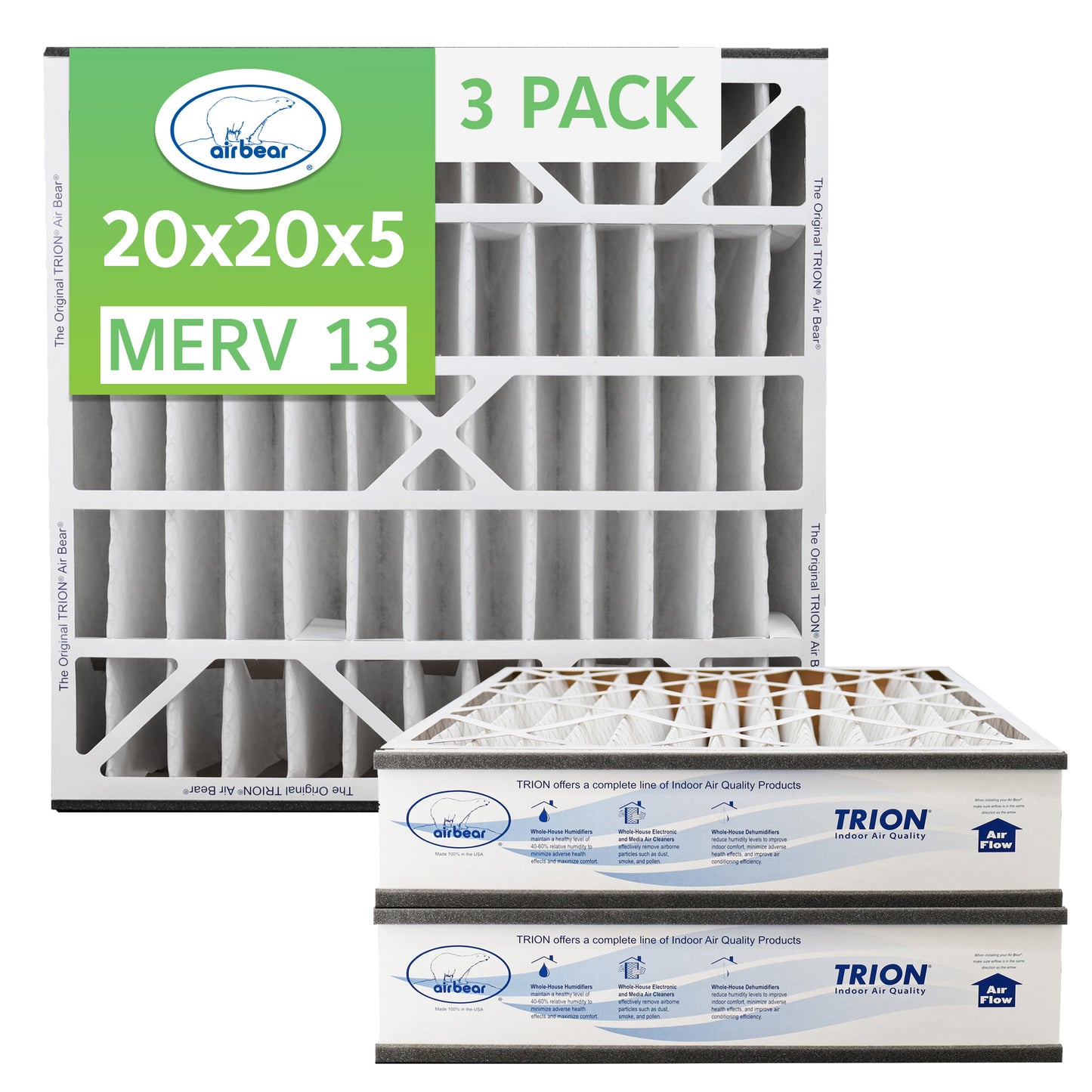 Air Bear 20x20x5 Pleated Air Filter