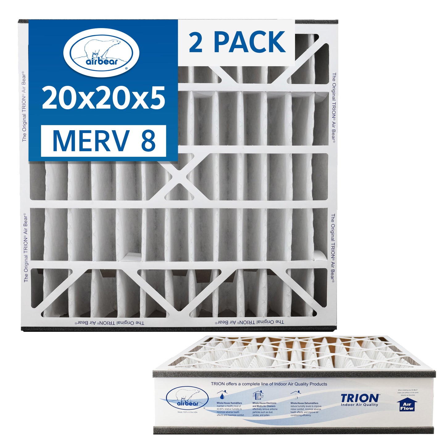 Air Bear 20x20x5 Pleated Air Filter