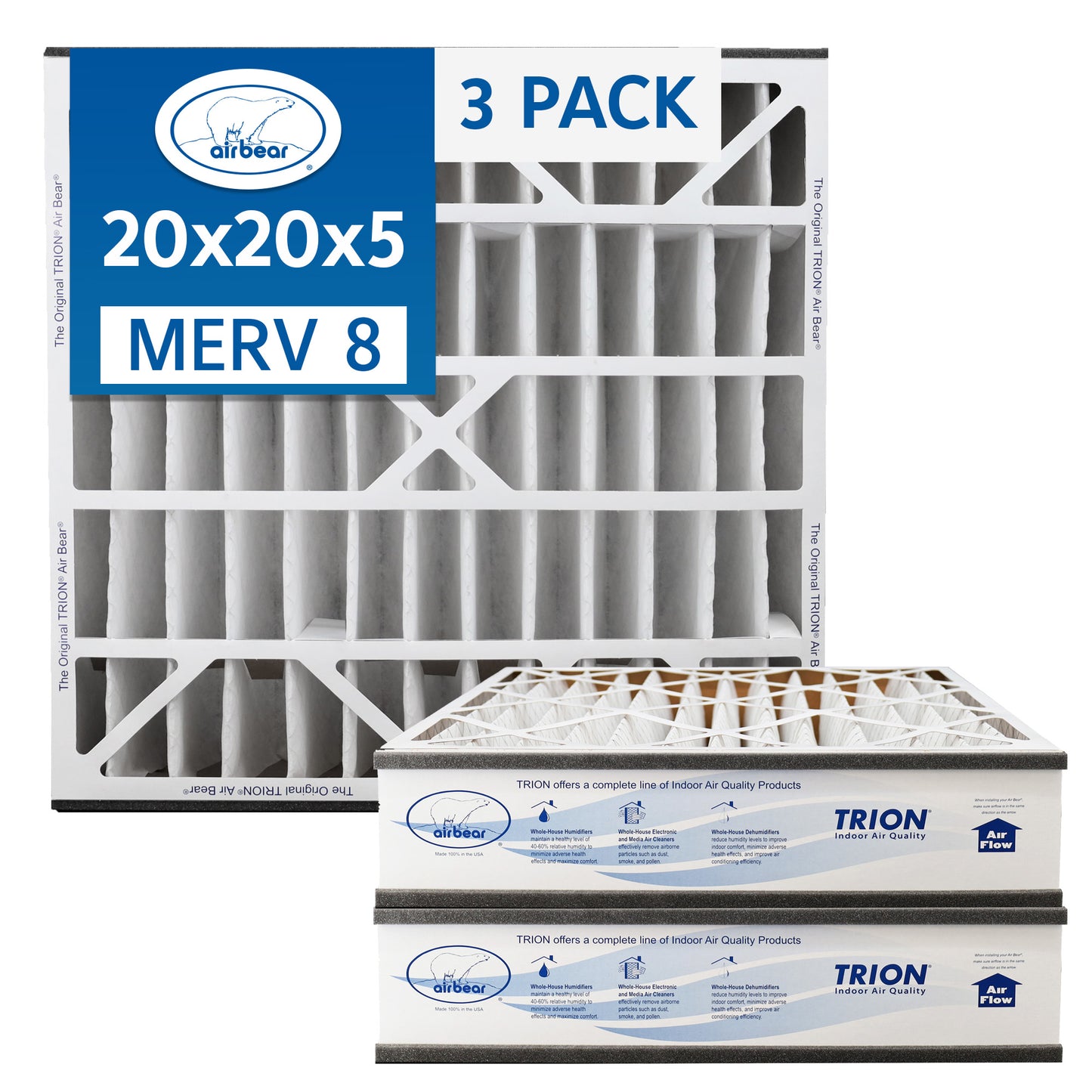 Air Bear 20x20x5 Pleated Air Filter